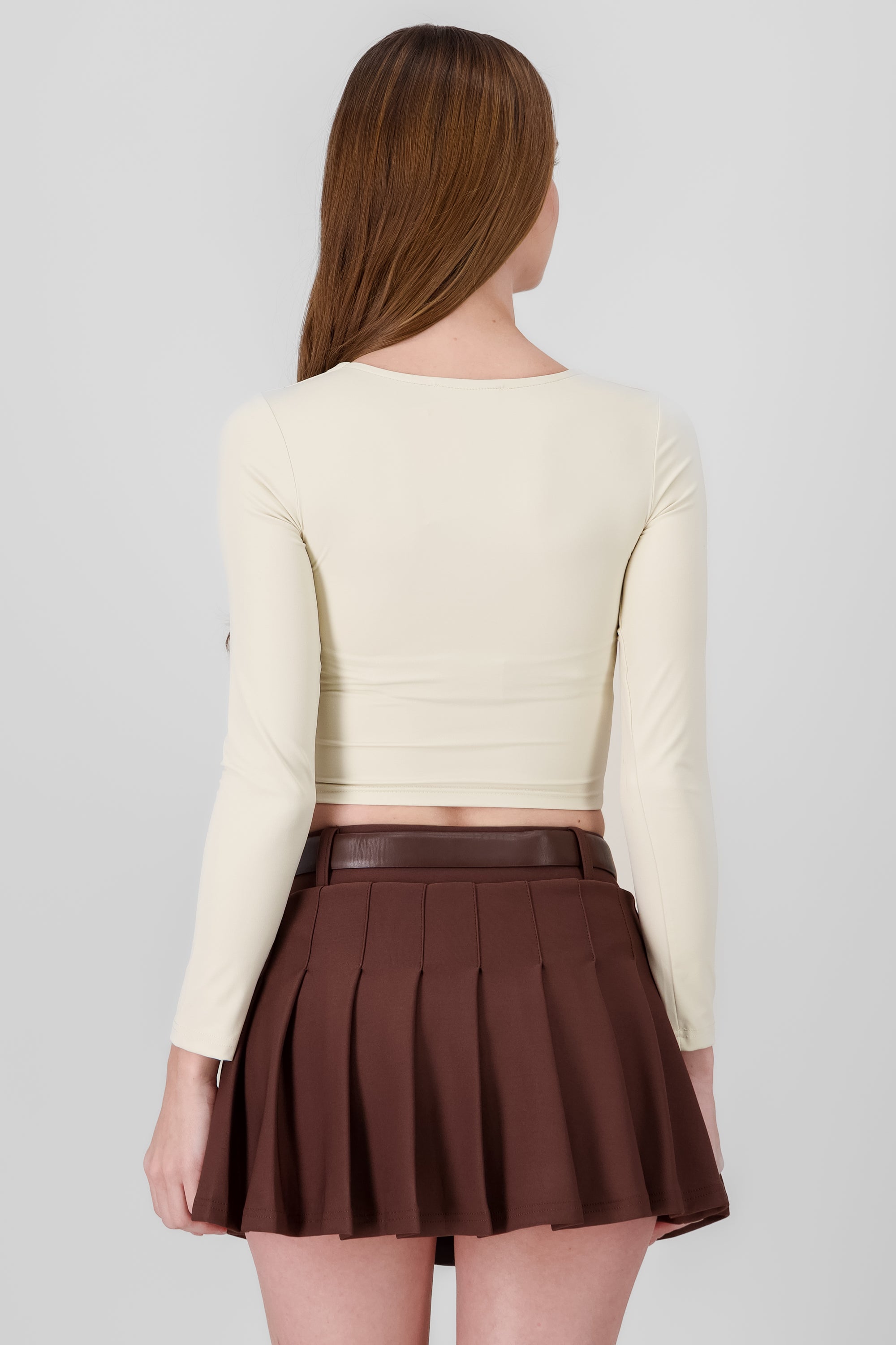 Square Neck Long Sleeve Top CREAM