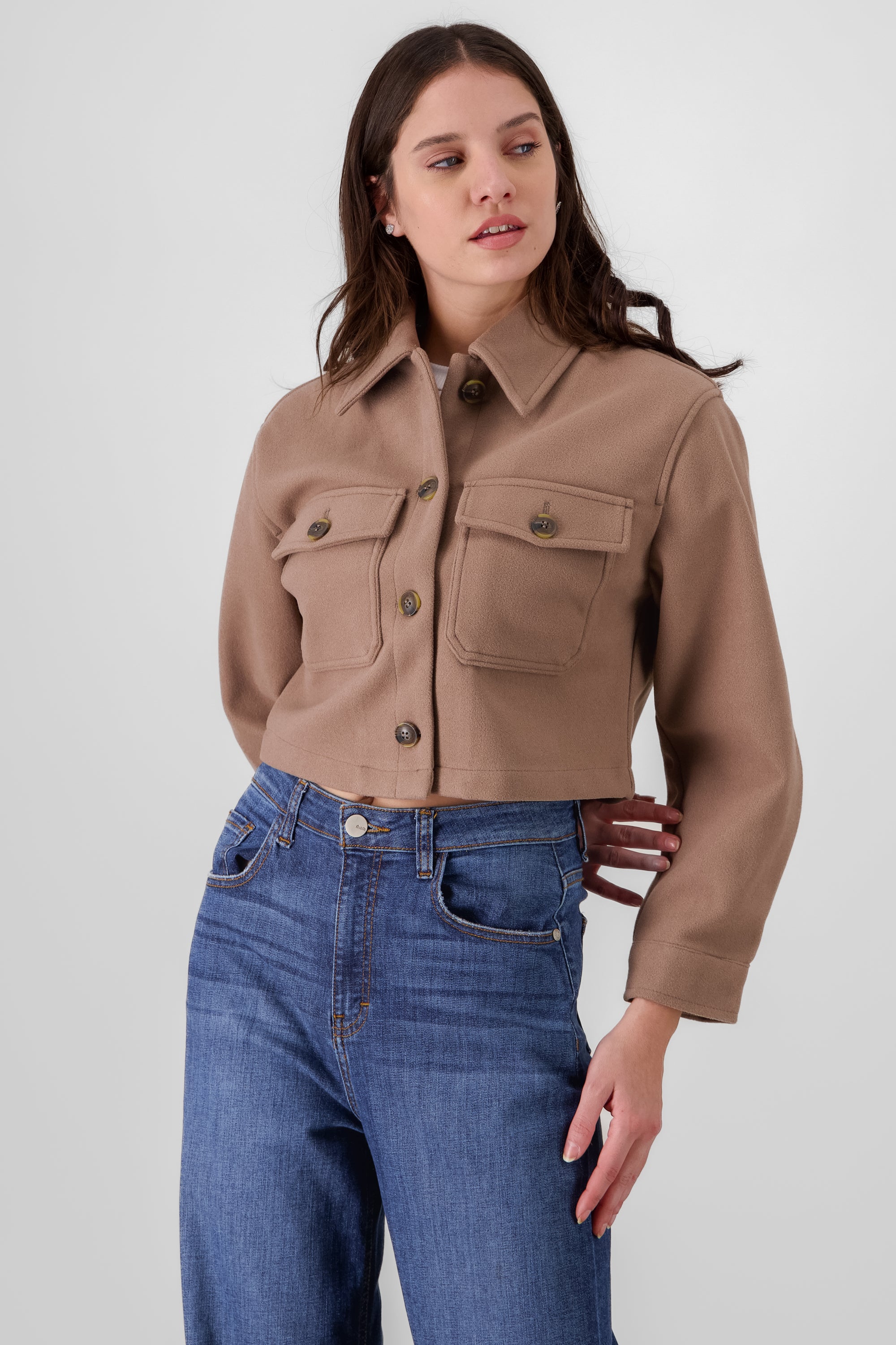 Soft Jacket With Pockets BROWN