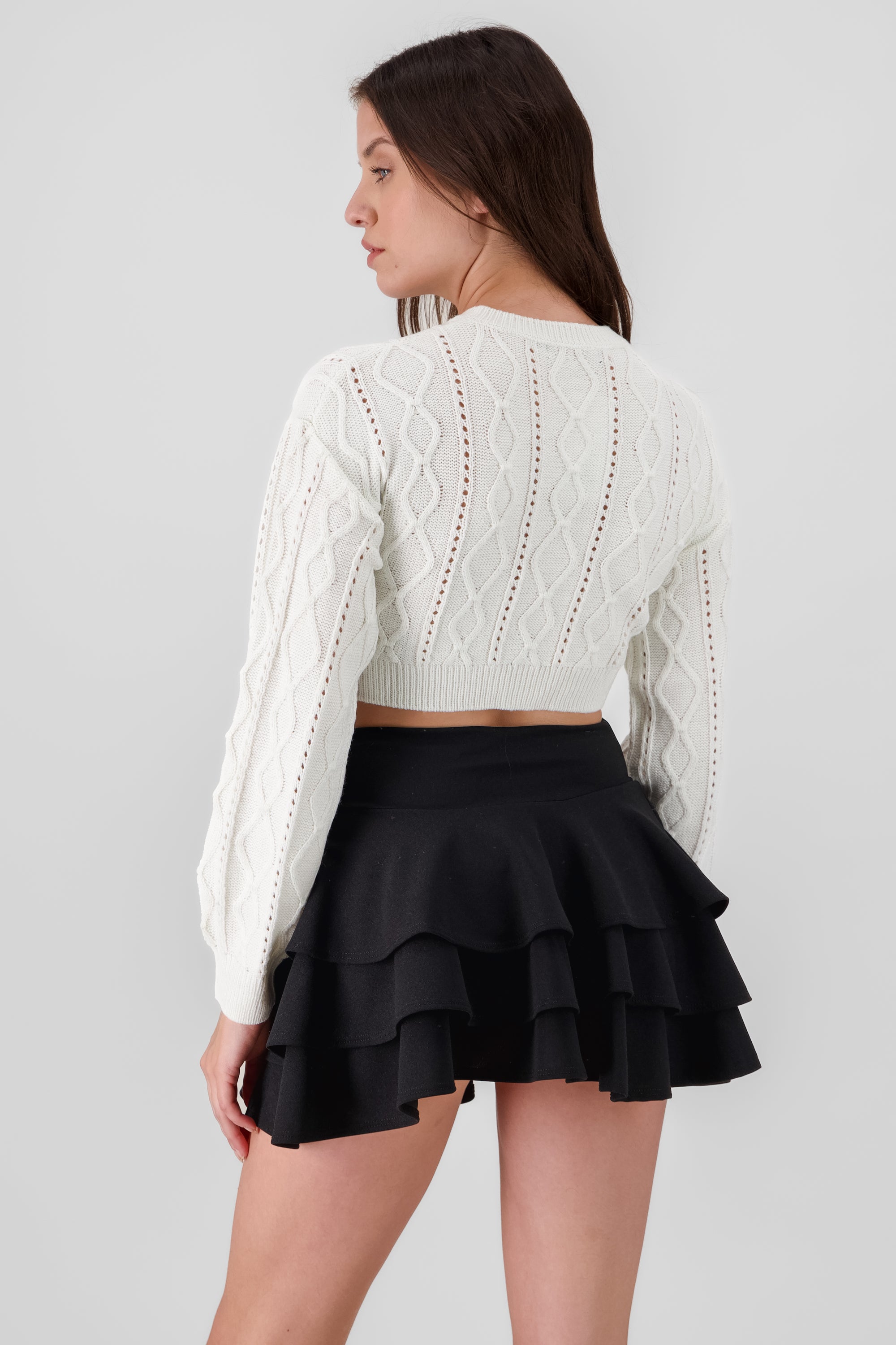 Knit Glitter Detail Sweater WHITE