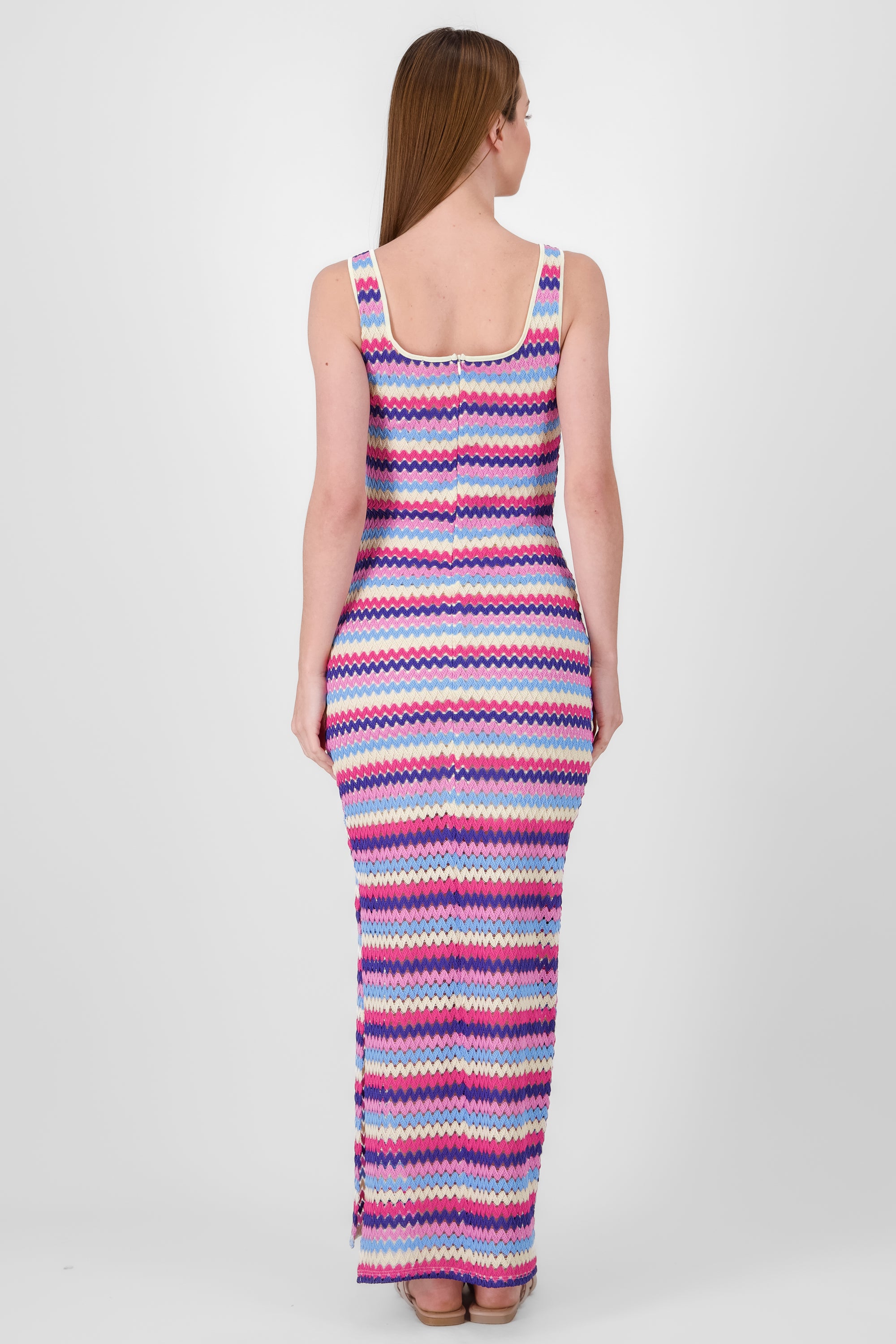 Knit Maxi Dress PINK COMBO