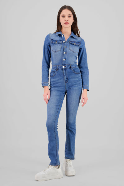 Slim Denim Overalls MEDIUM WASH