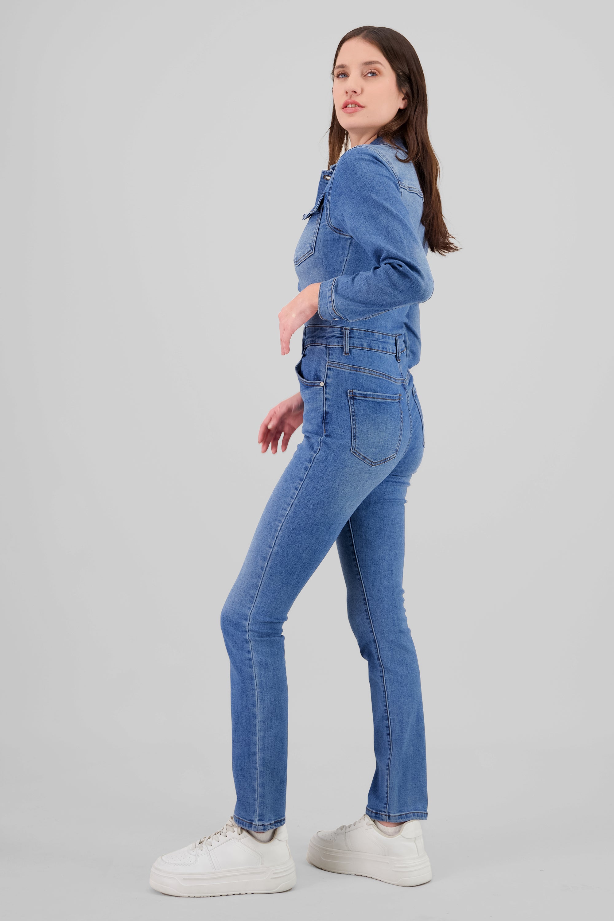 Slim Denim Overalls MEDIUM WASH