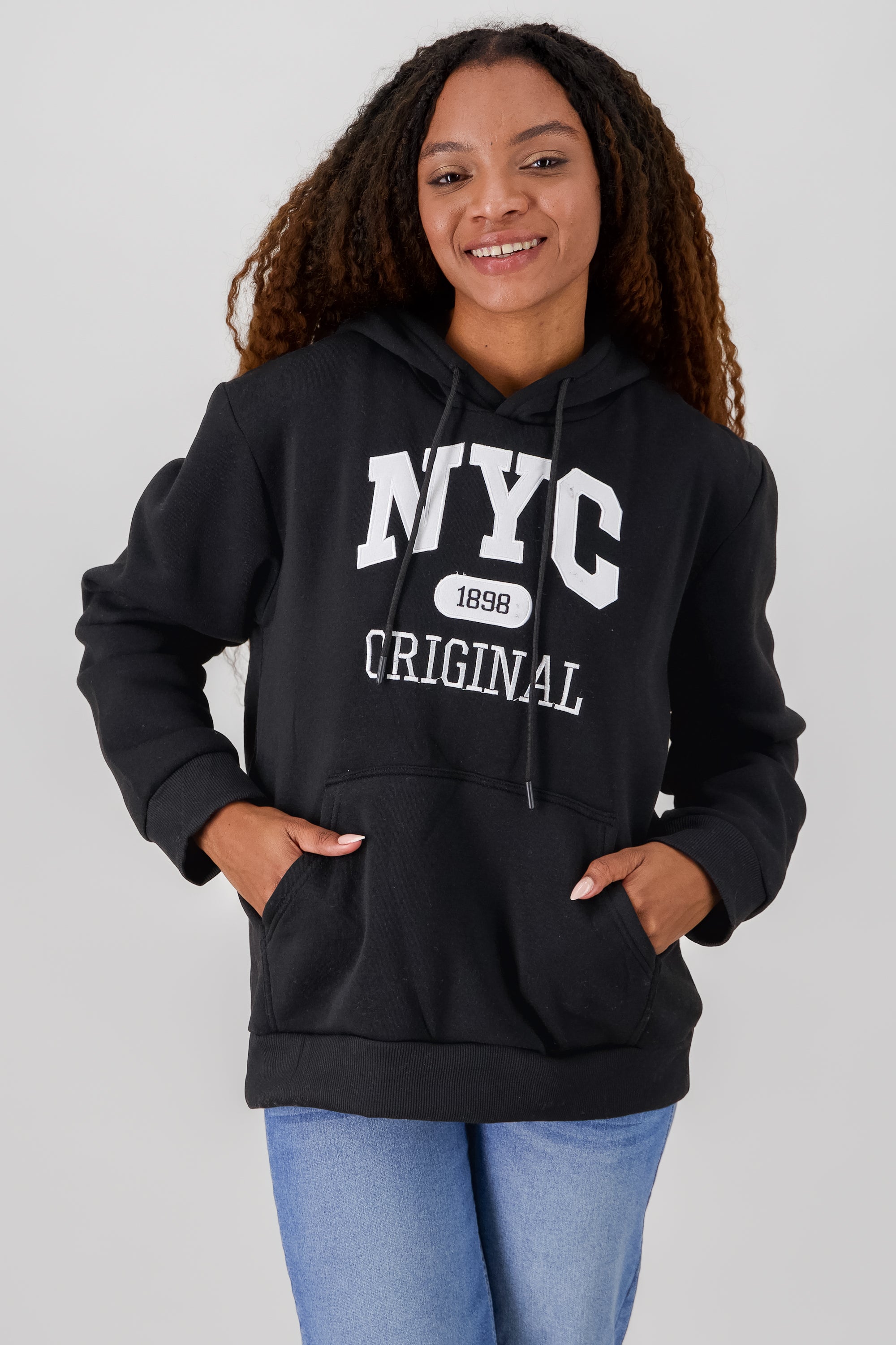 NYC Printed Hoodie BLACK