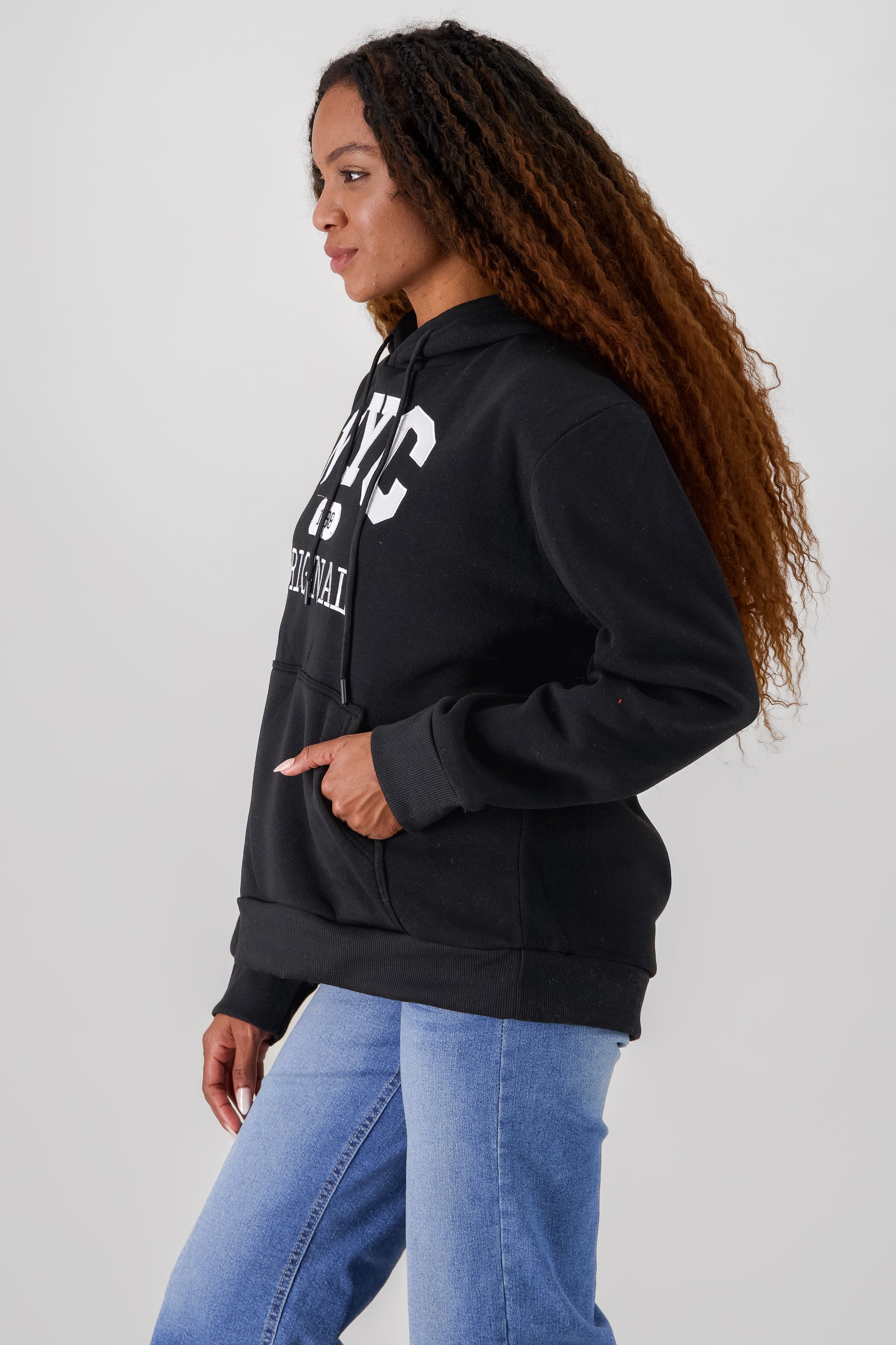 NYC Printed Hoodie BLACK