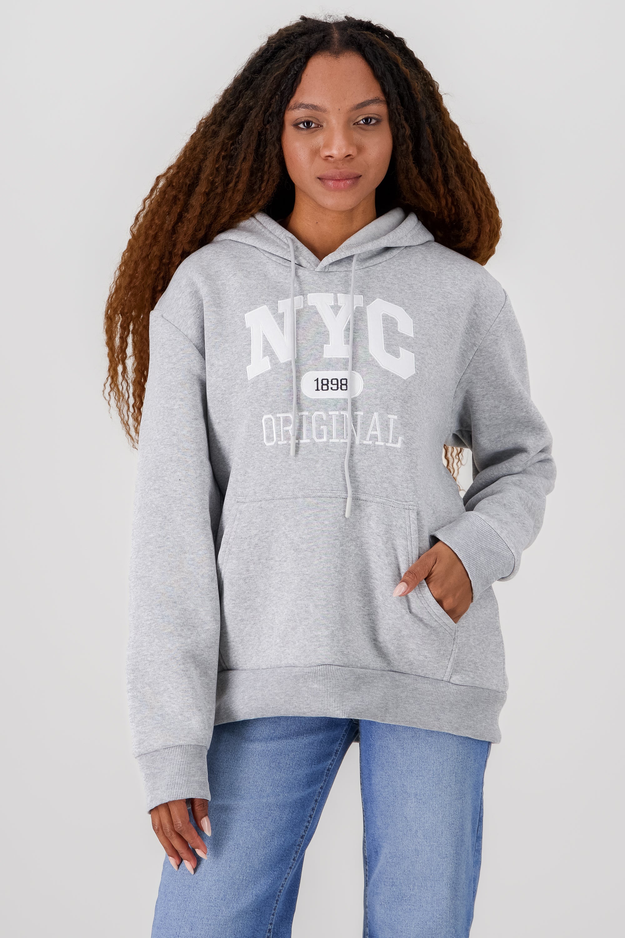 NYC Printed Hoodie LIGHT GRAY