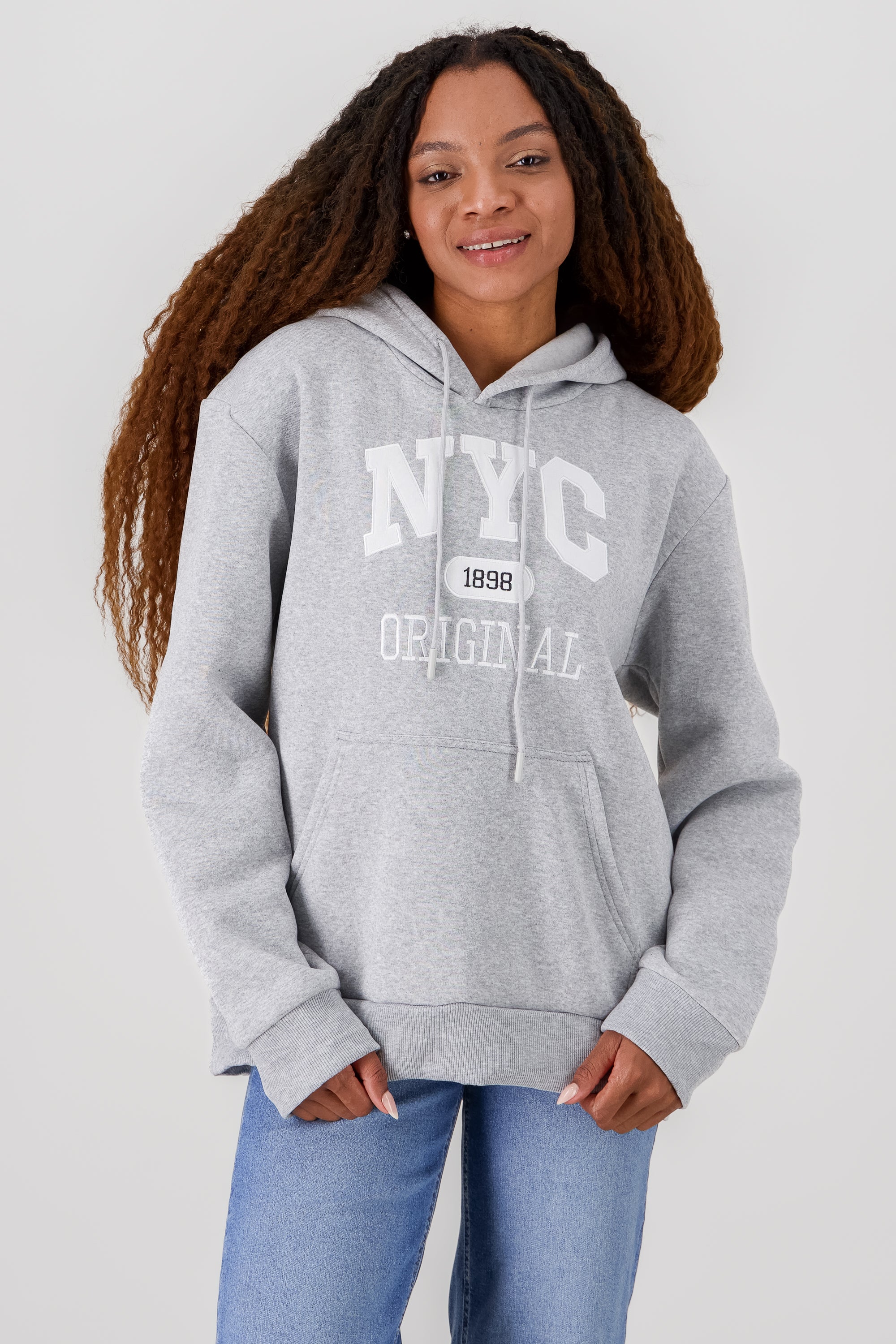 NYC Printed Hoodie LIGHT GRAY