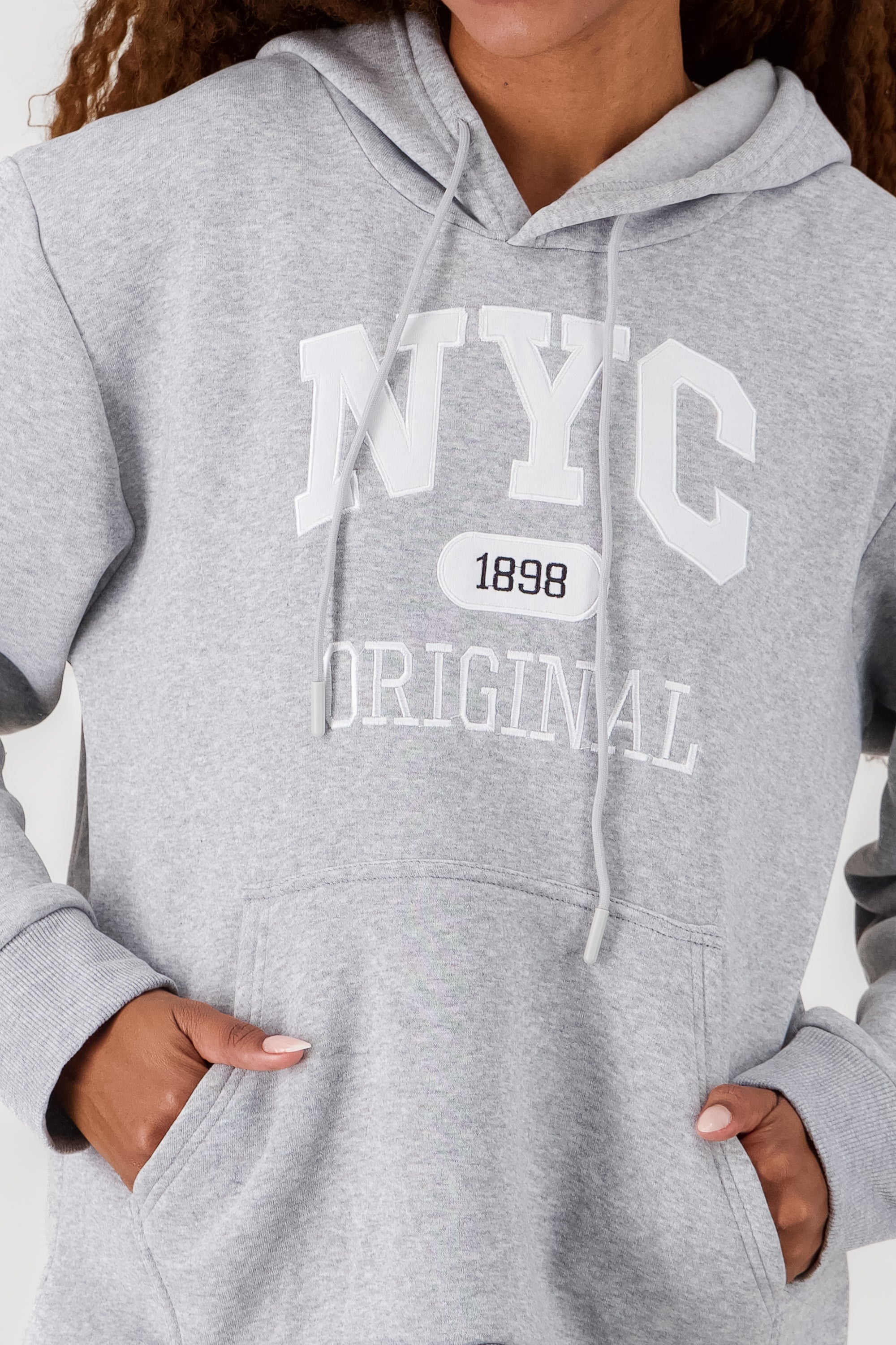 NYC Printed Hoodie LIGHT GRAY