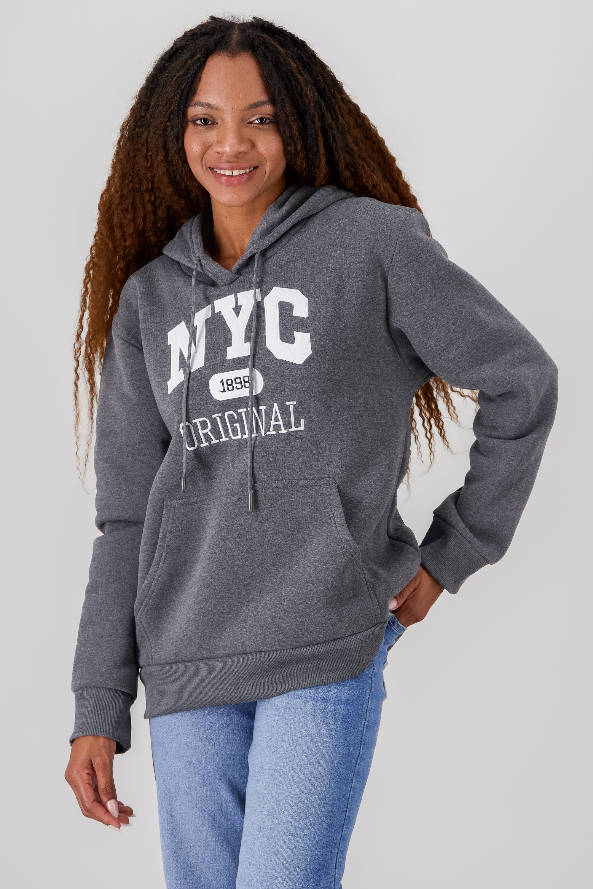 NYC Printed Hoodie HEATHER GRAY