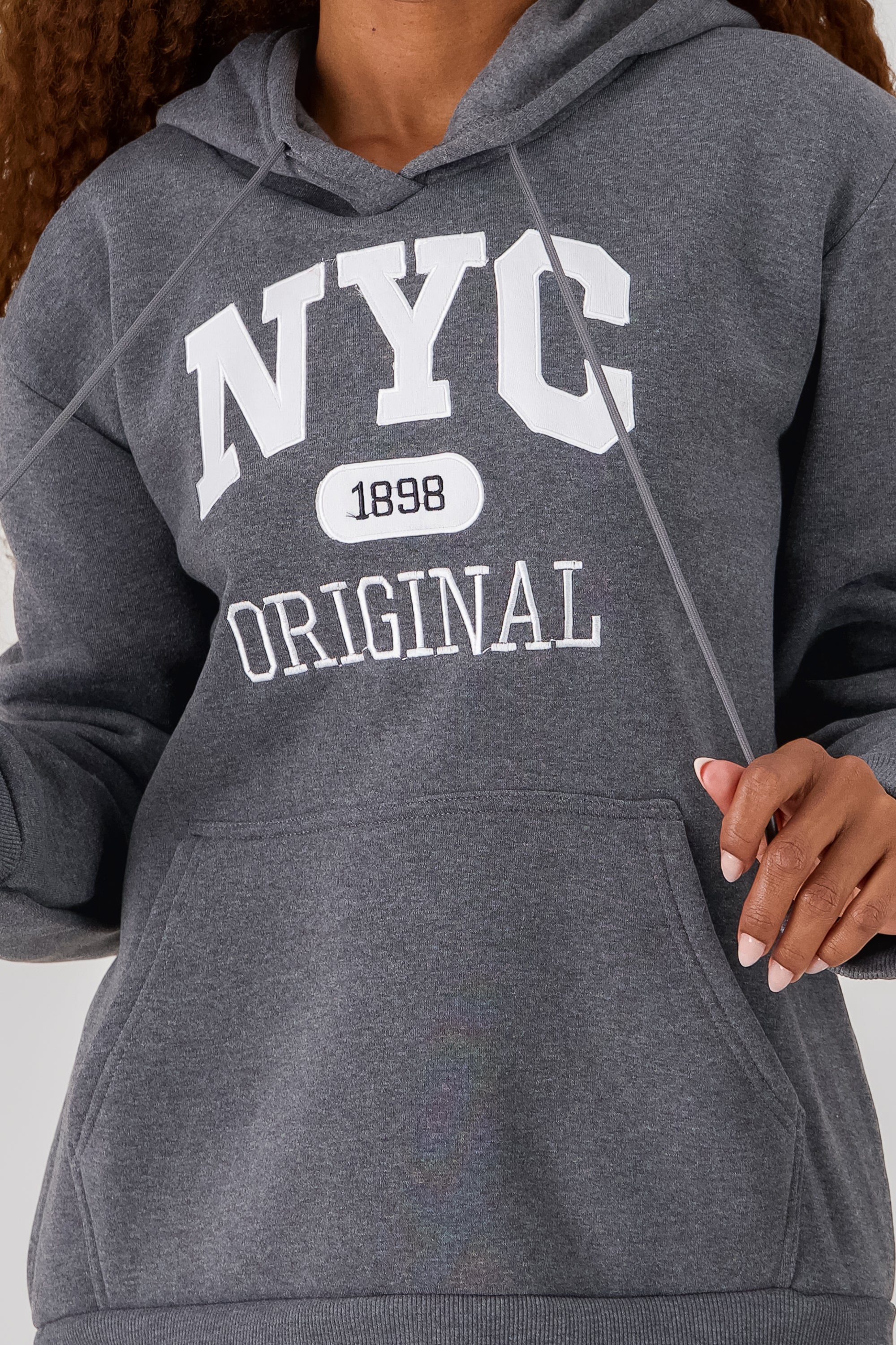 NYC Printed Hoodie HEATHER GRAY