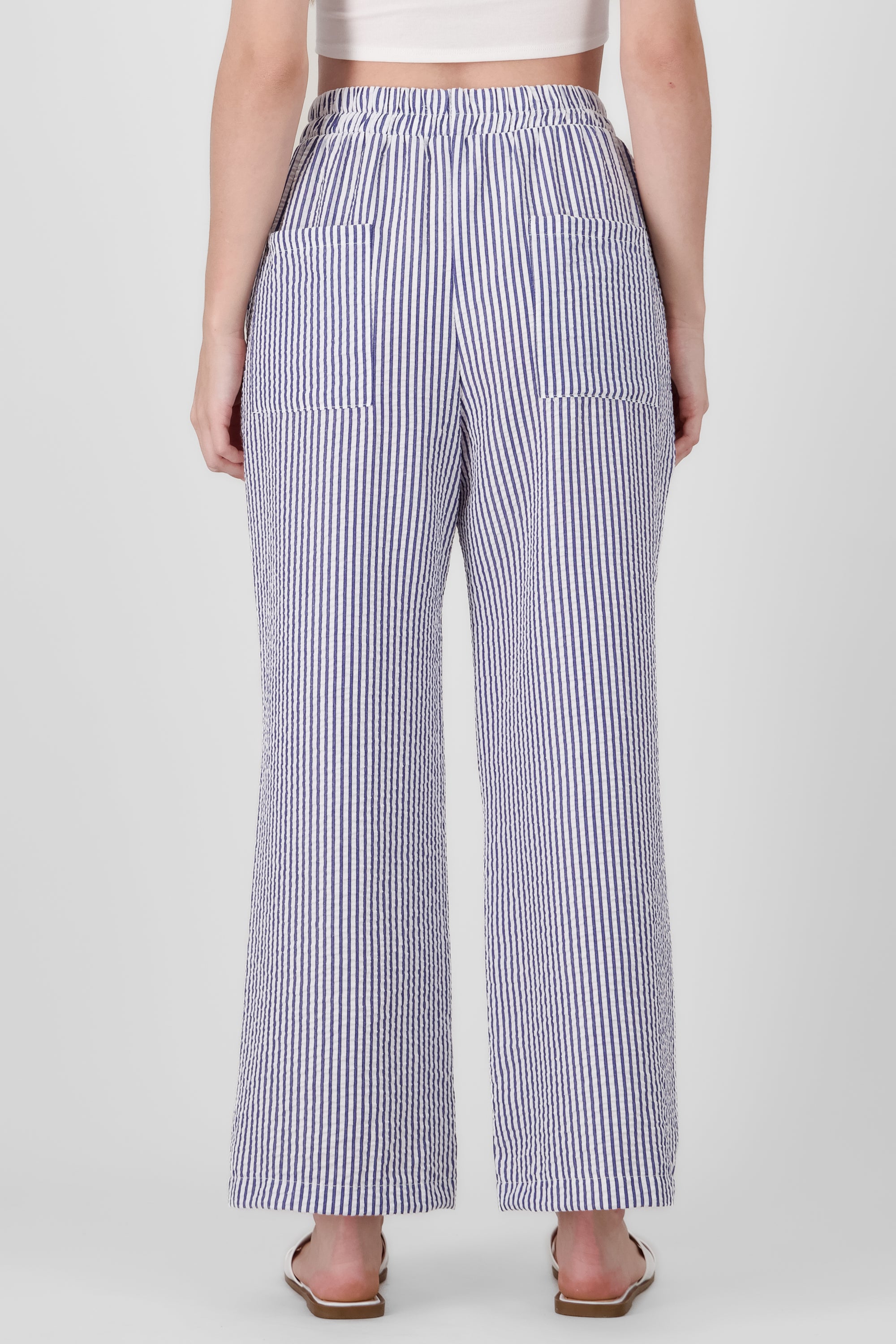 Striped Pants with pocket details BLUE COMBO