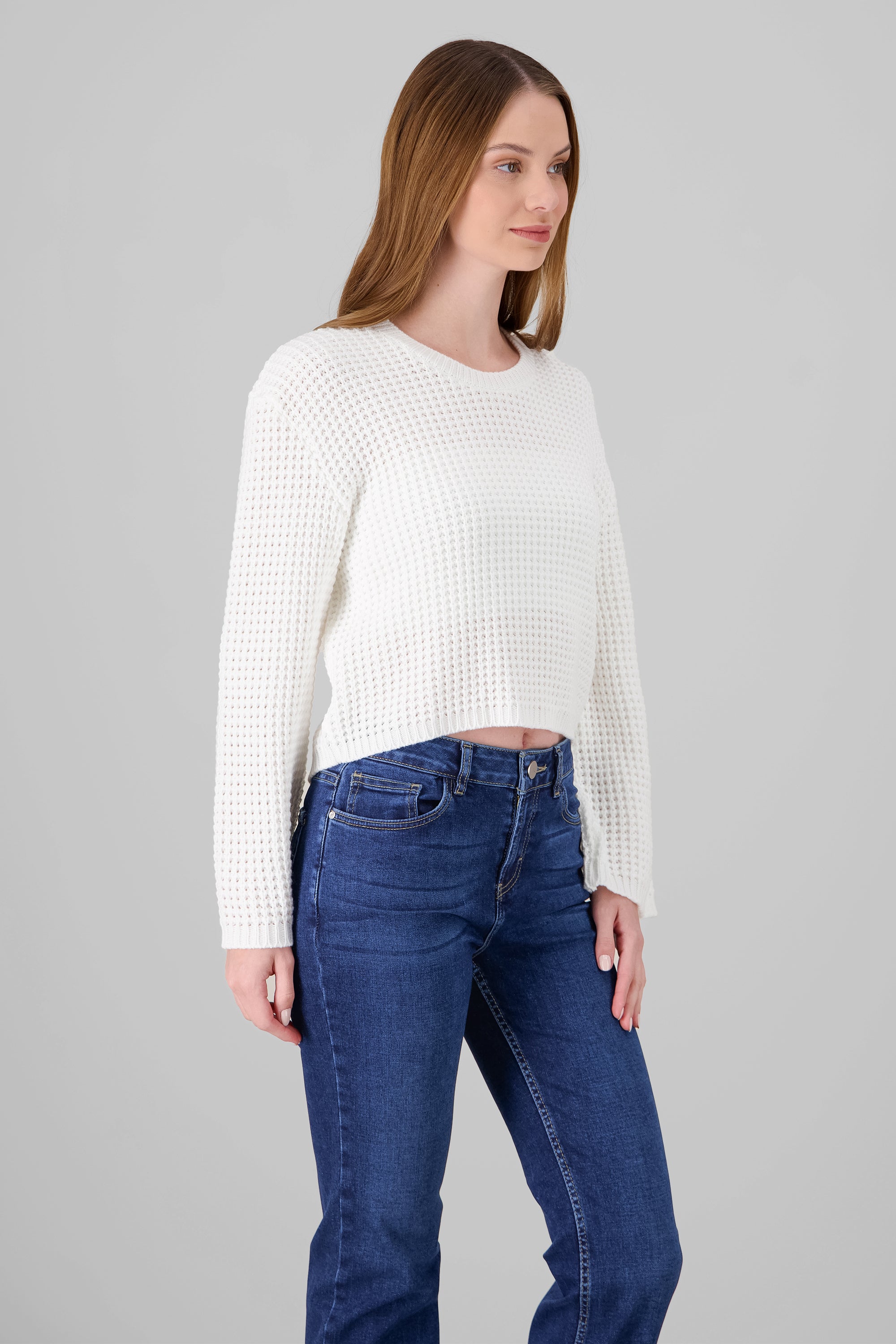 Knit Bell Sleeve Sweater WHITE