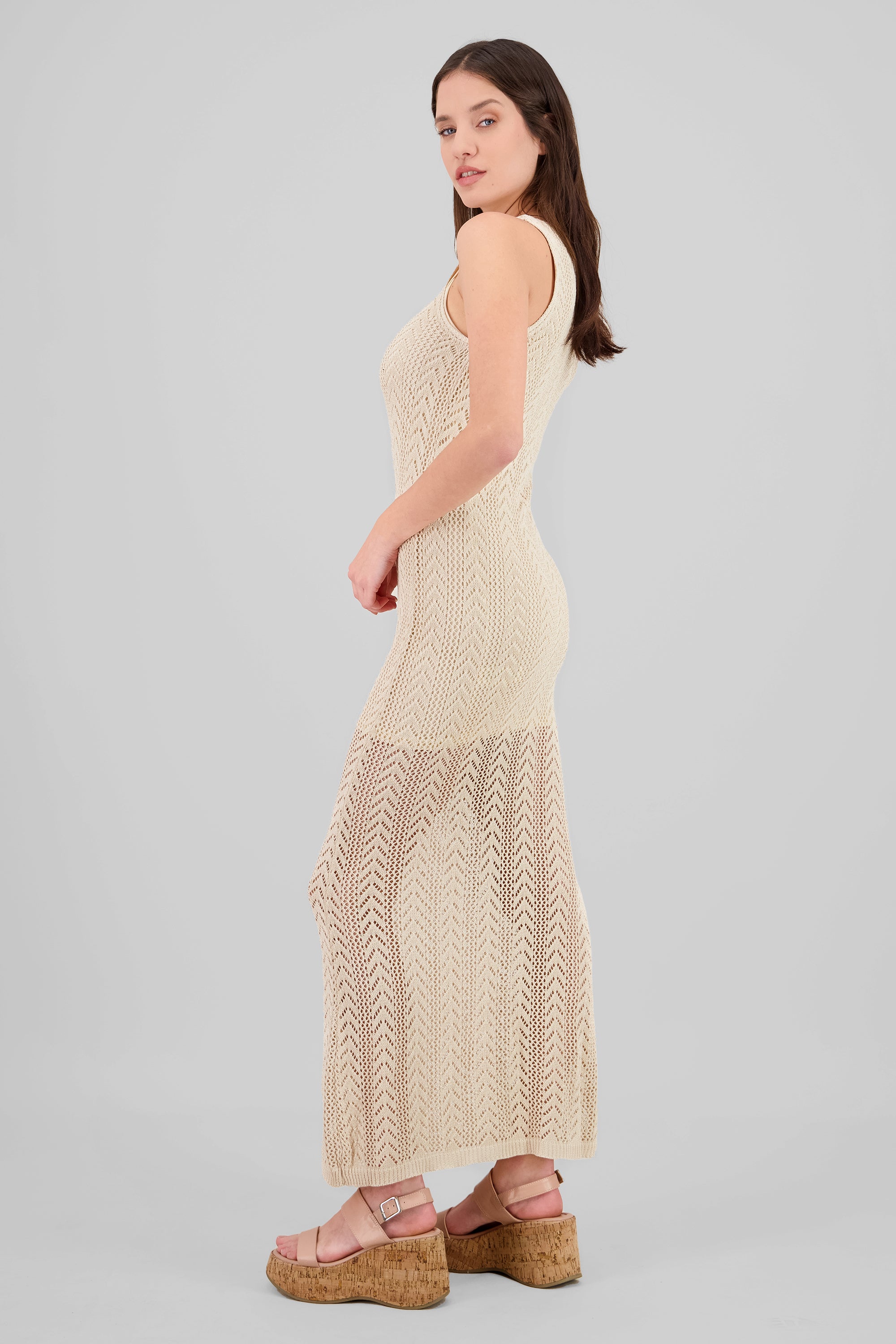 Knit Maxi Dress BEIGE