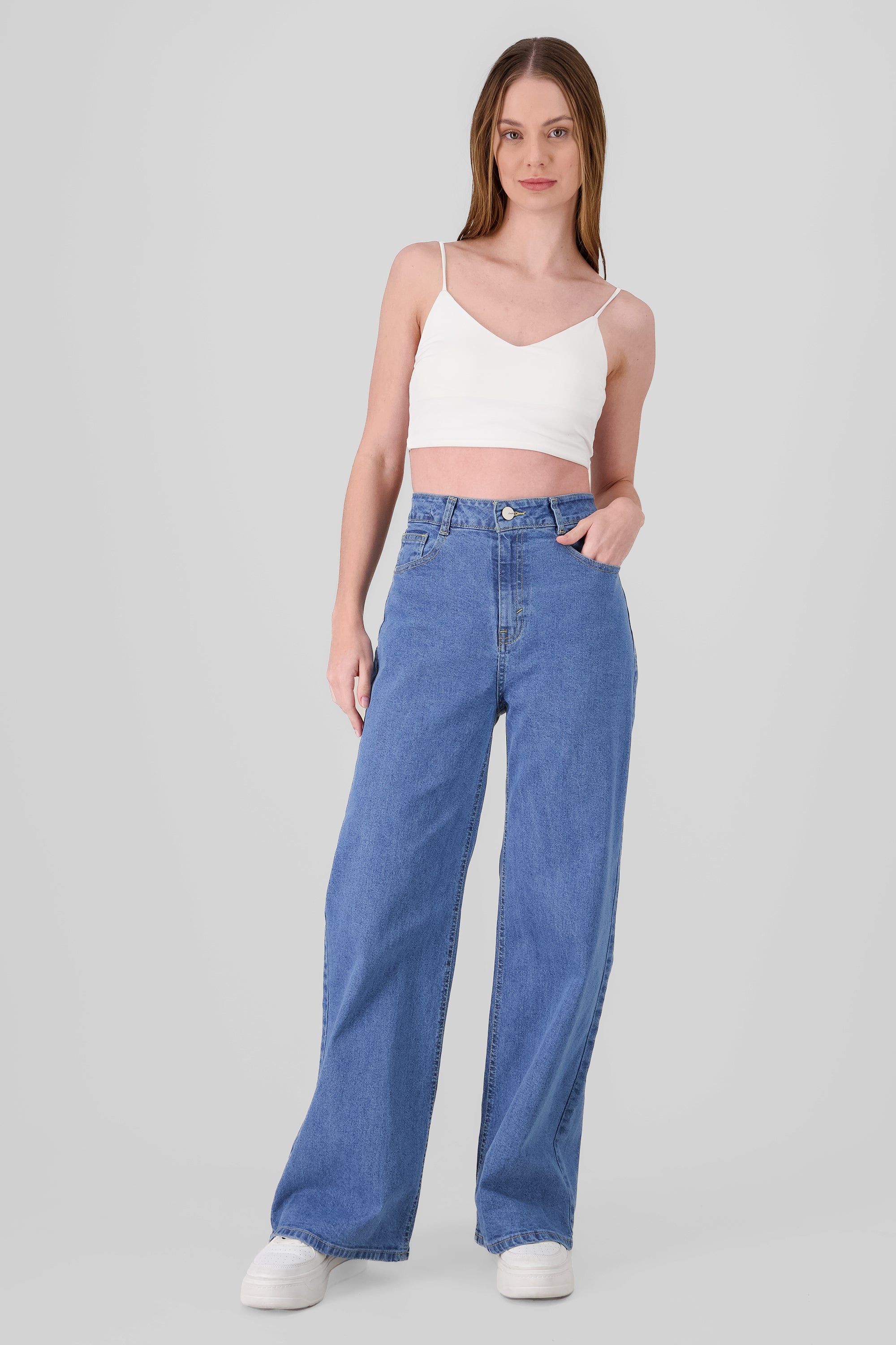 Mid Rise Wide Leg Jeans MEDIUM WASH