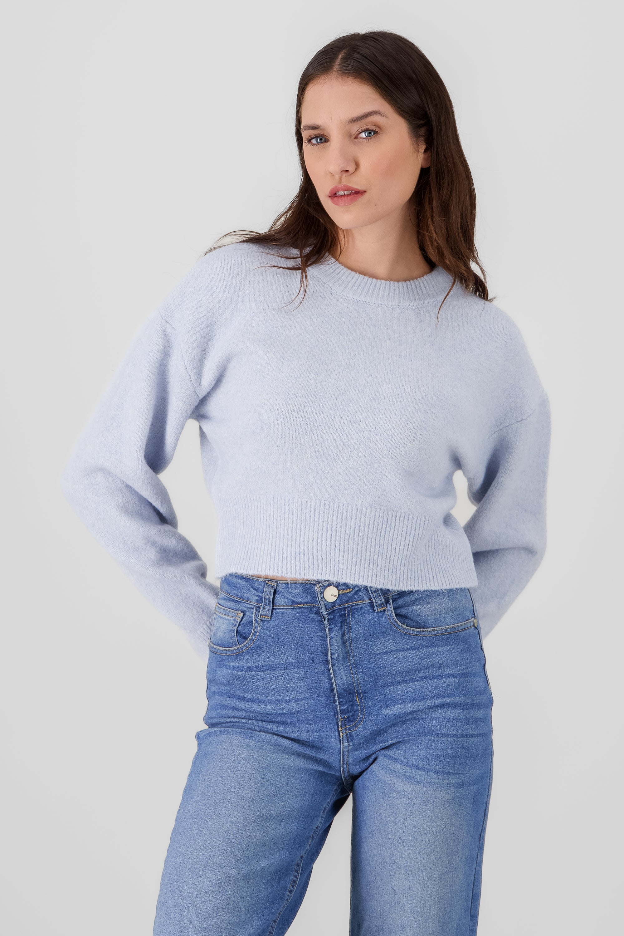 Soft Long Sleeve Sweater BLUE