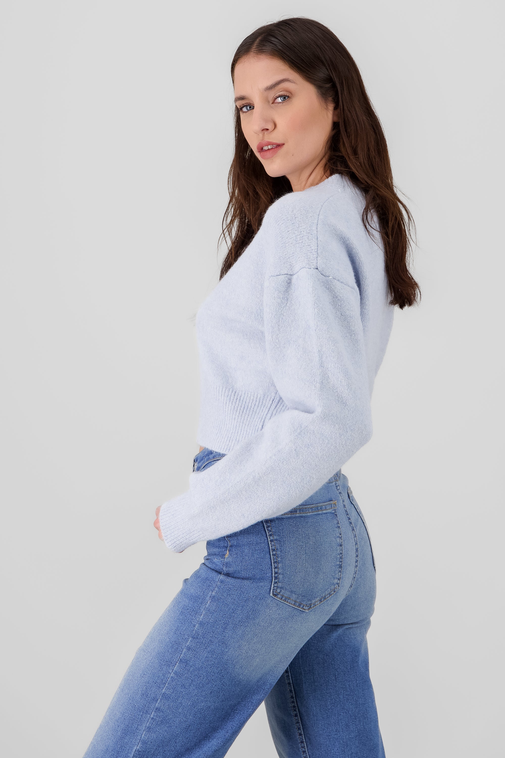 Soft Long Sleeve Sweater BLUE