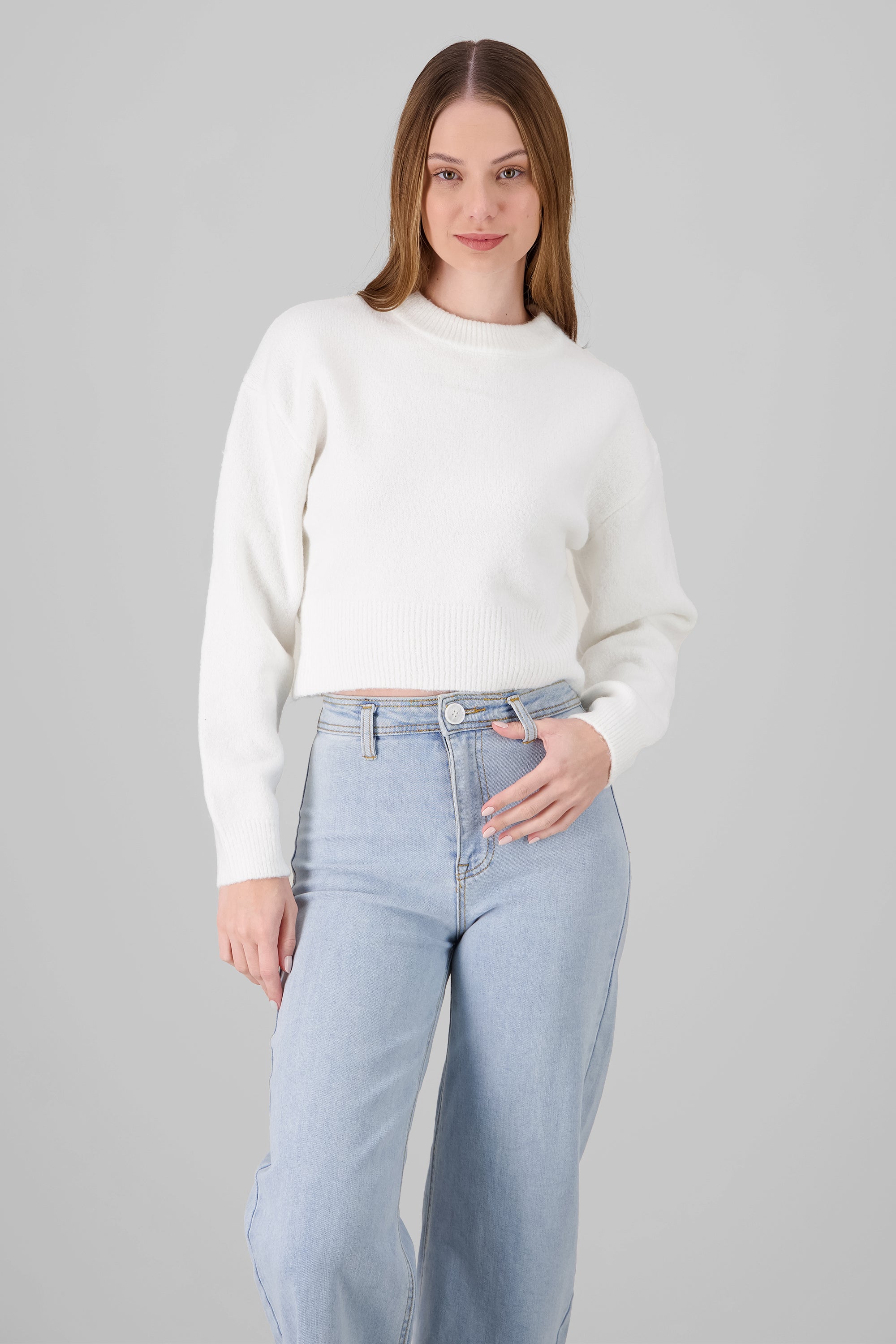 Soft Long Sleeve Sweater WHITE