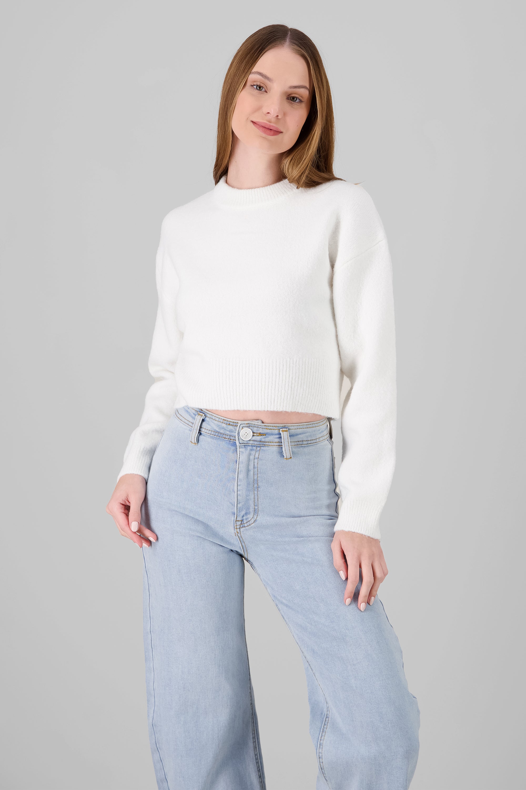 Soft Long Sleeve Sweater WHITE