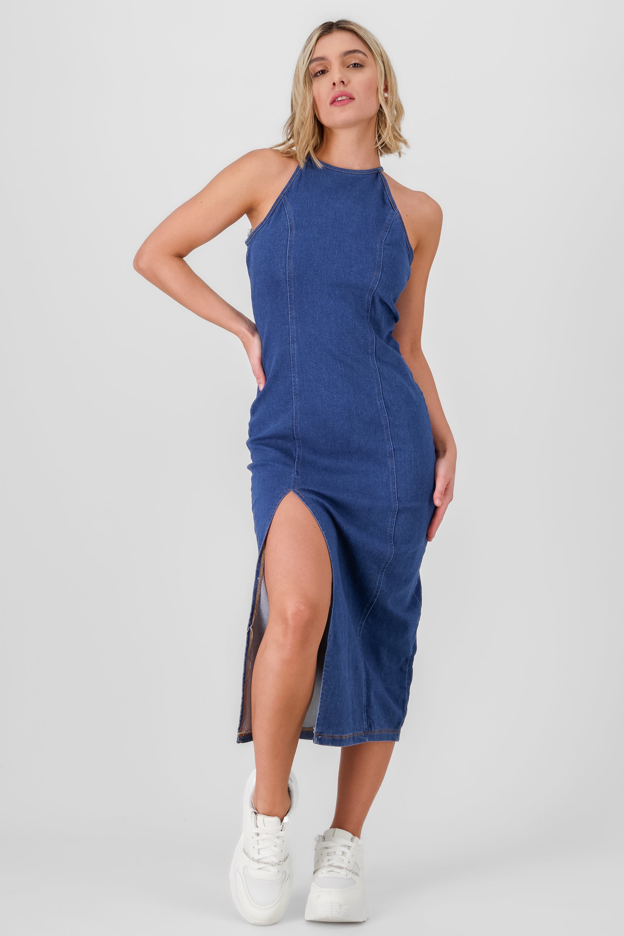 Denim Midi Dress MEDIUM WASH