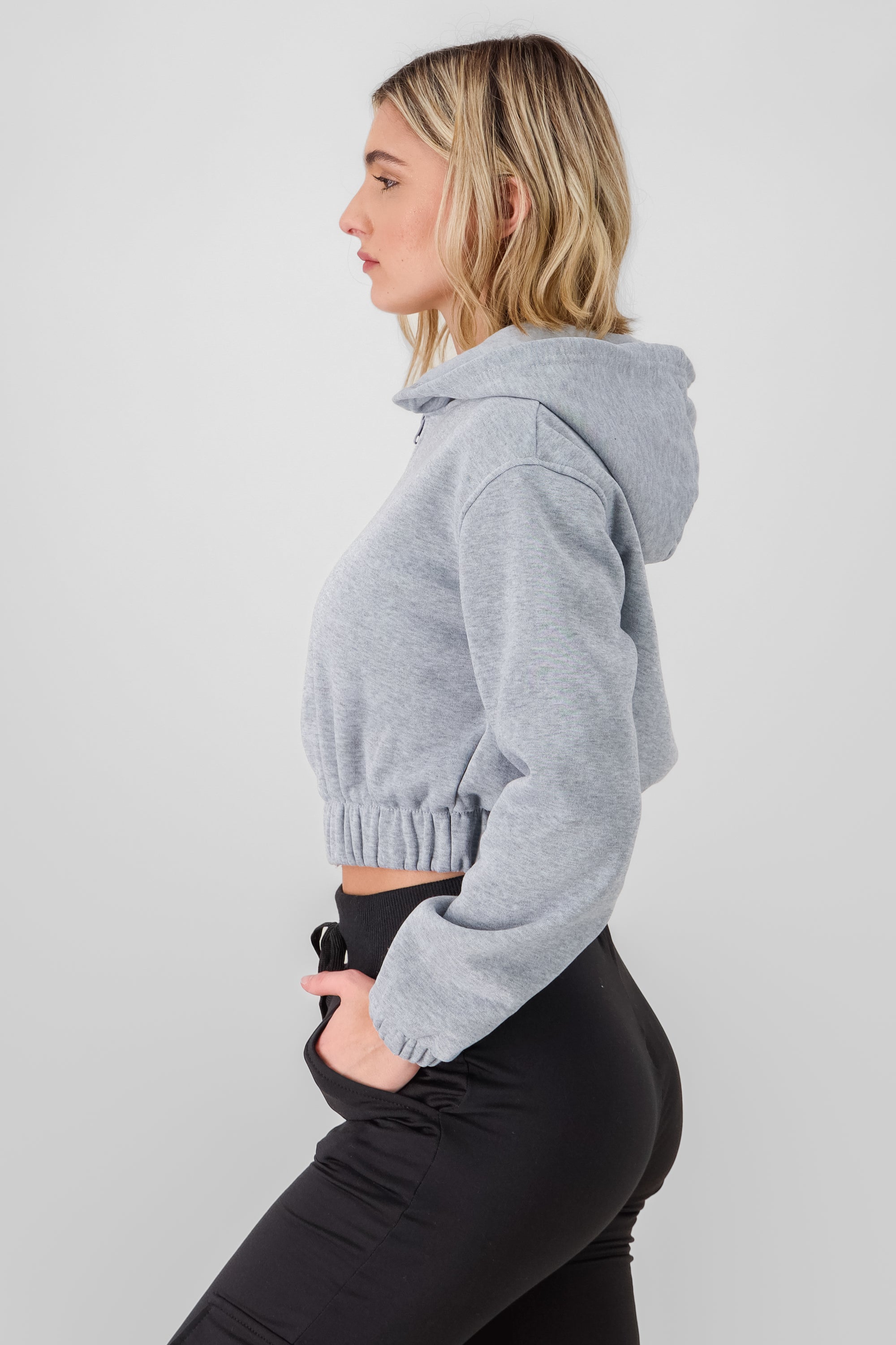 Solid Short Hoodie GRAY