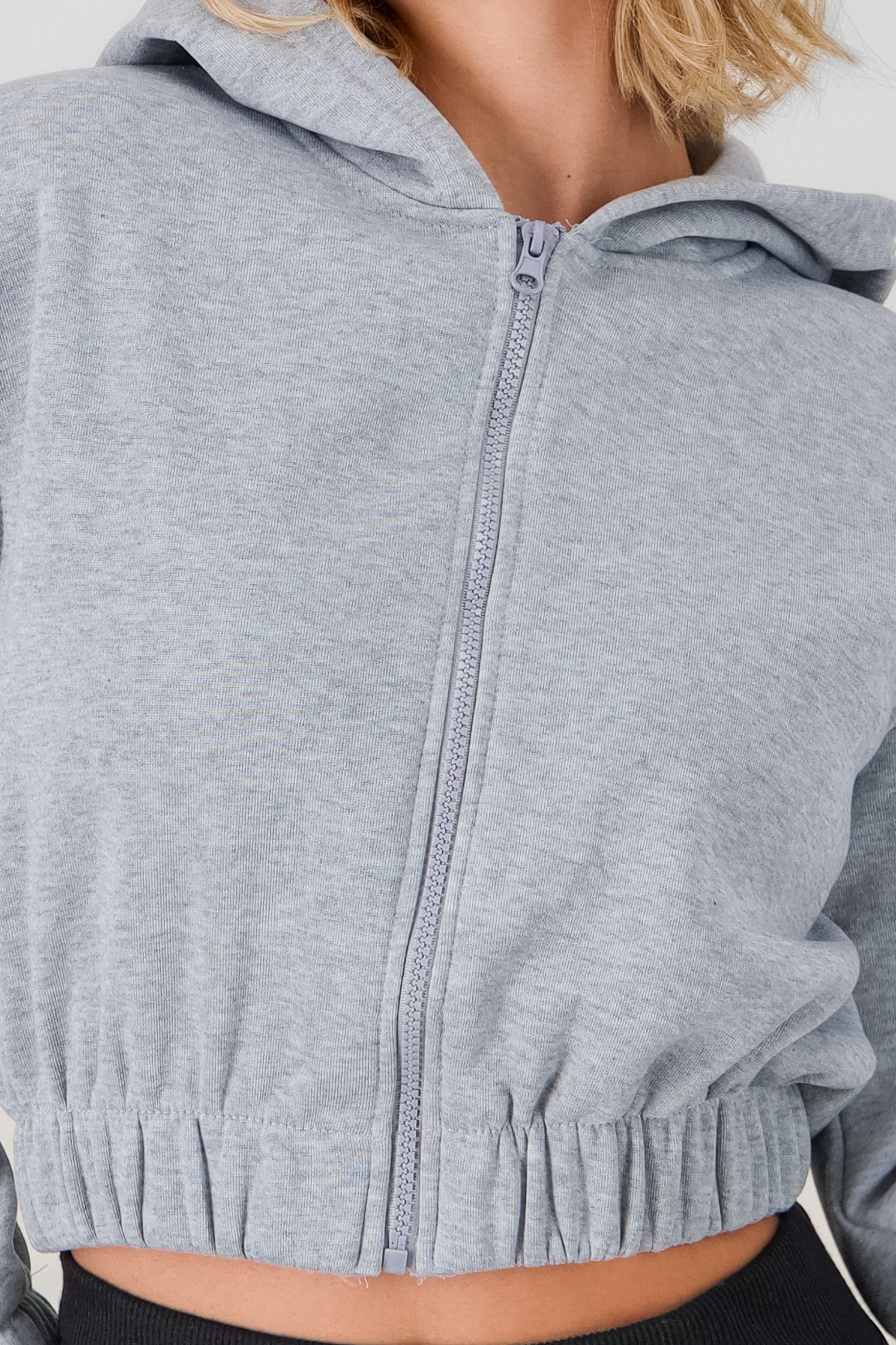 Solid Short Hoodie GRAY