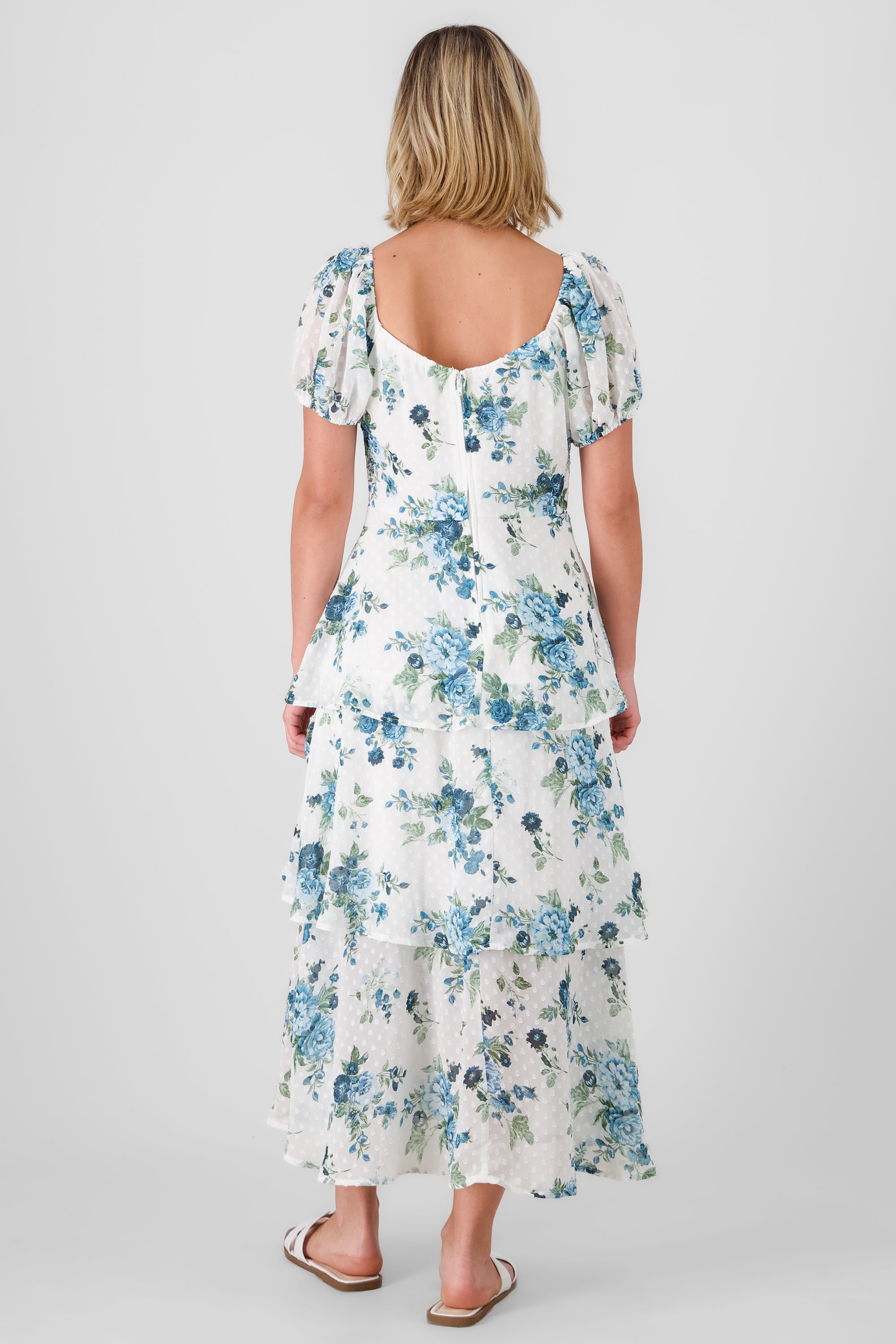 Floral Print Maxi Dress BONE COMBO