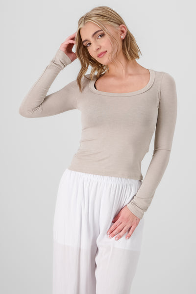 Solid Long Sleeve Top SAND