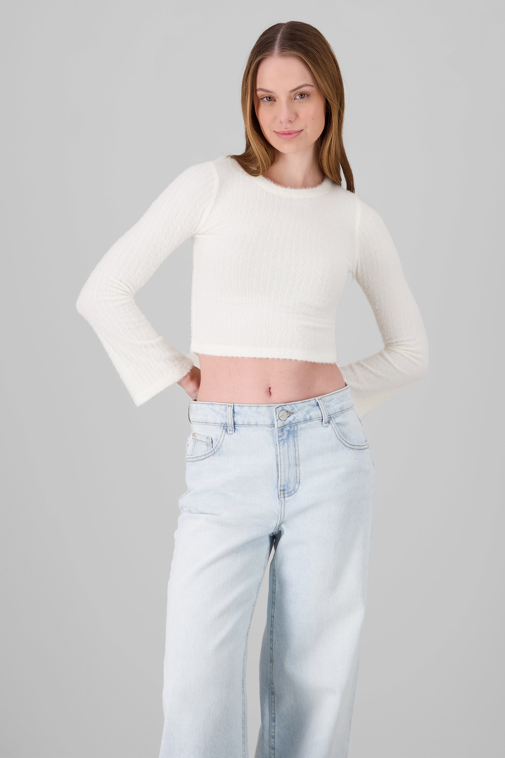 Soft Touch Bell Sleeve Sweater WHITE