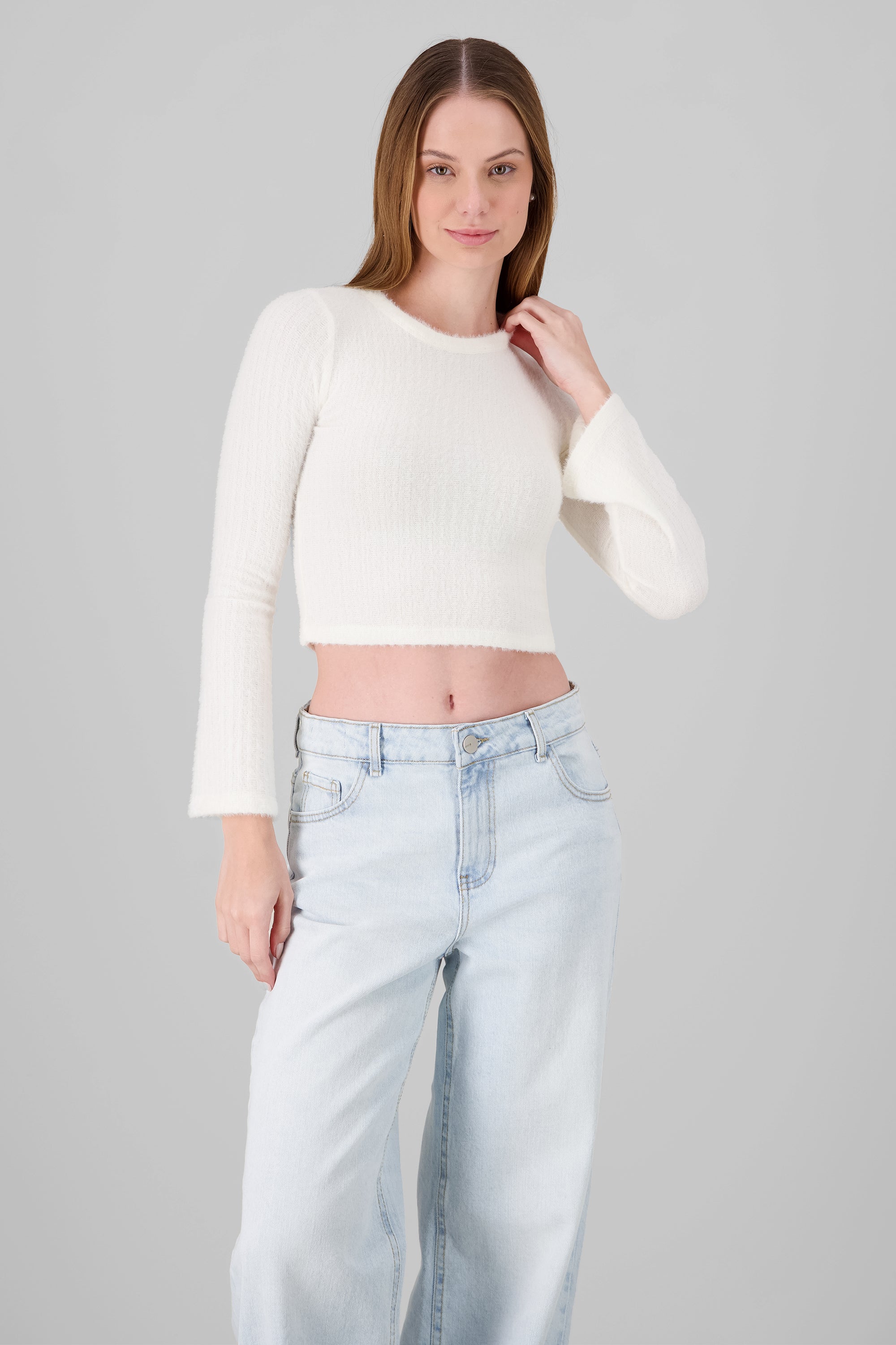 Soft Touch Bell Sleeve Sweater WHITE