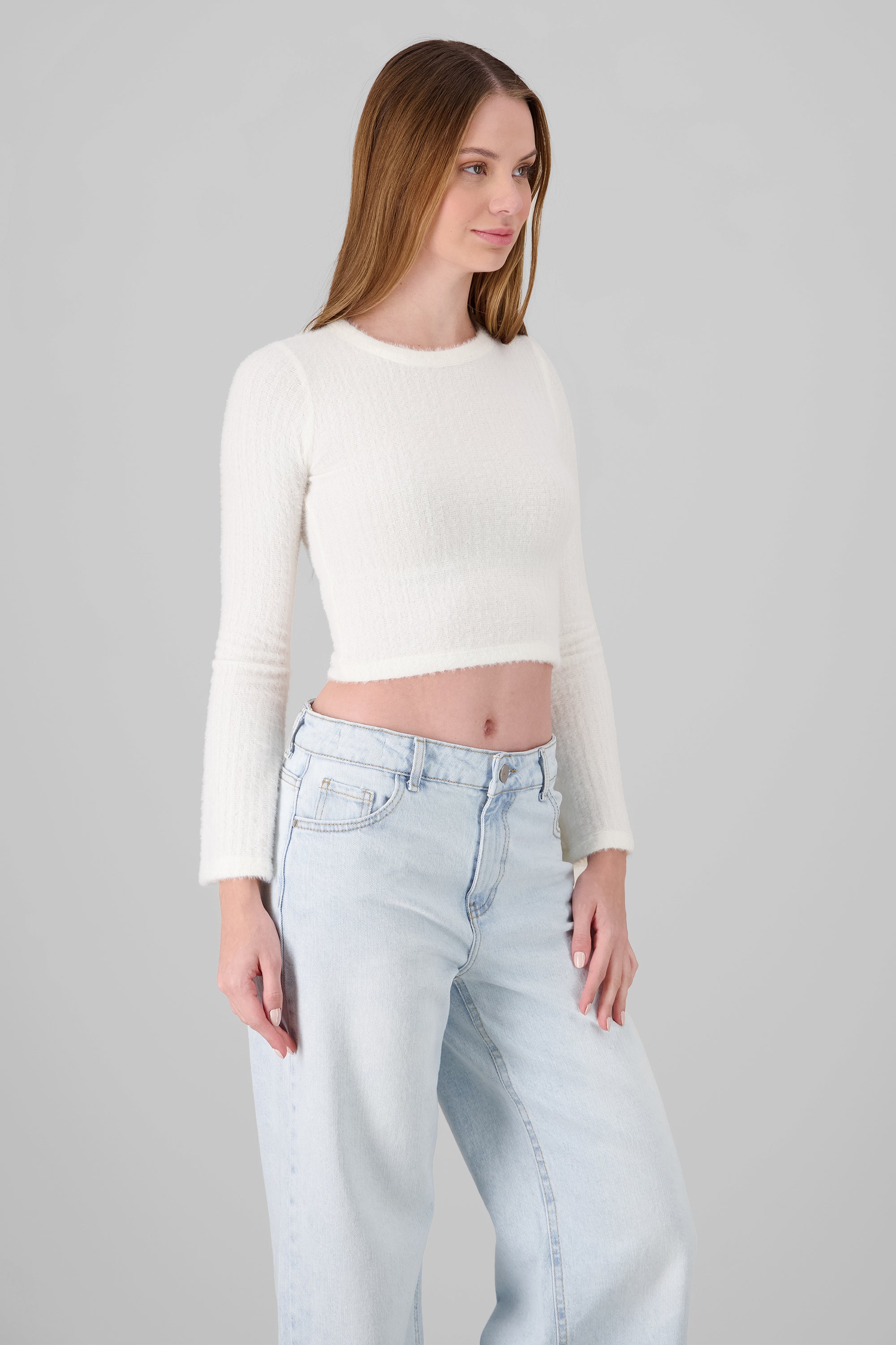 Soft Touch Bell Sleeve Sweater WHITE