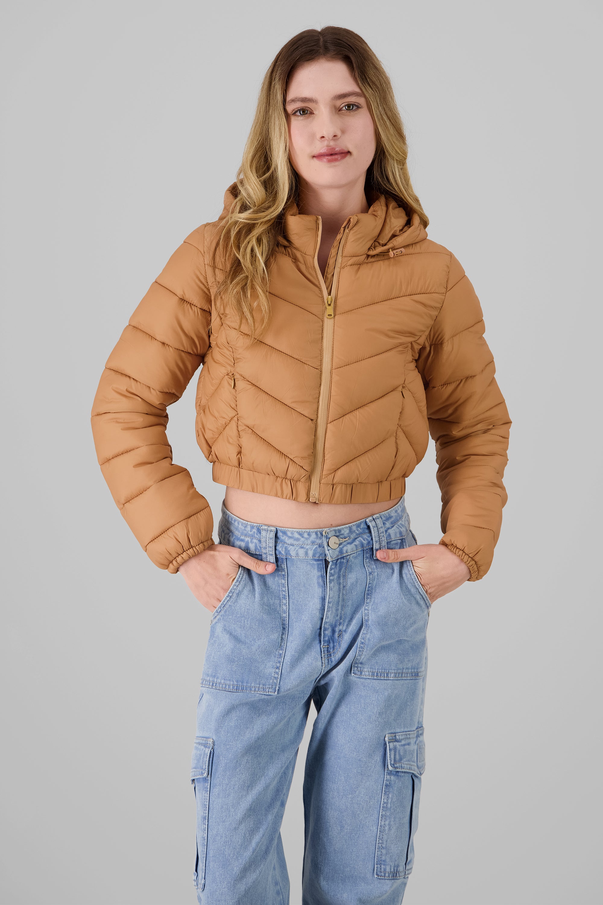 Puffer Jacket with Hood CAMEL