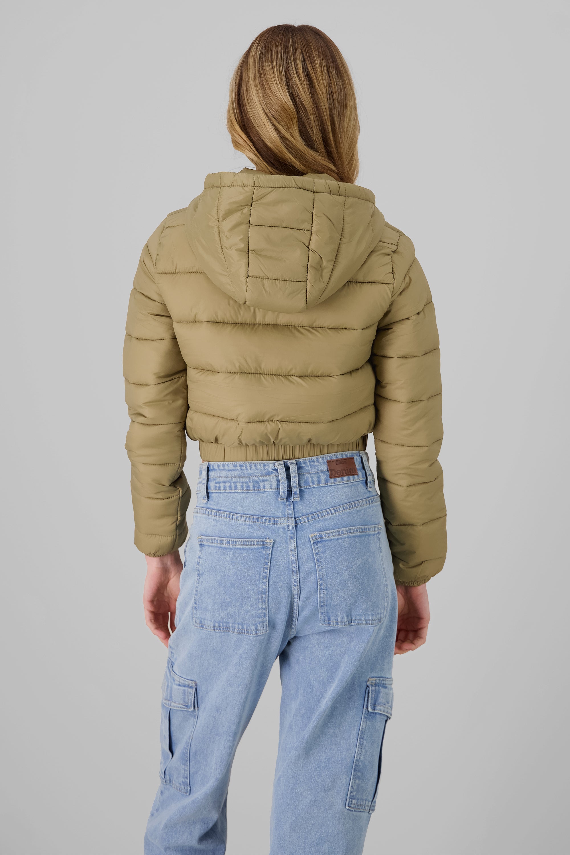 Puffer Jacket with Hood OLIVE