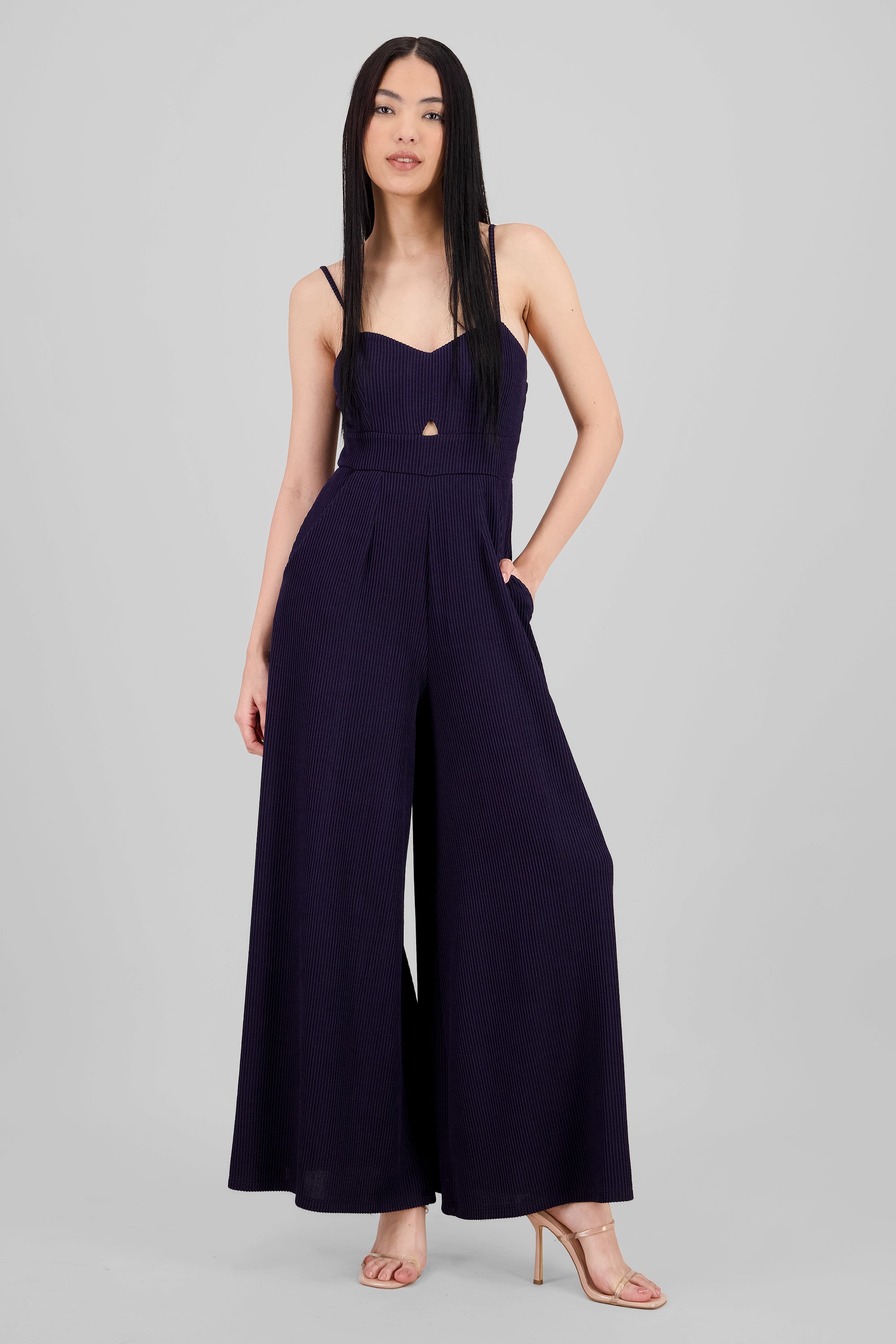 Textured Jumpsuit NAVY