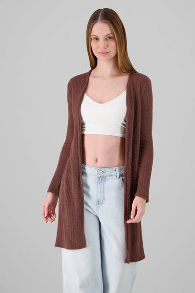 Long Soft Touch Cardigan BROWN