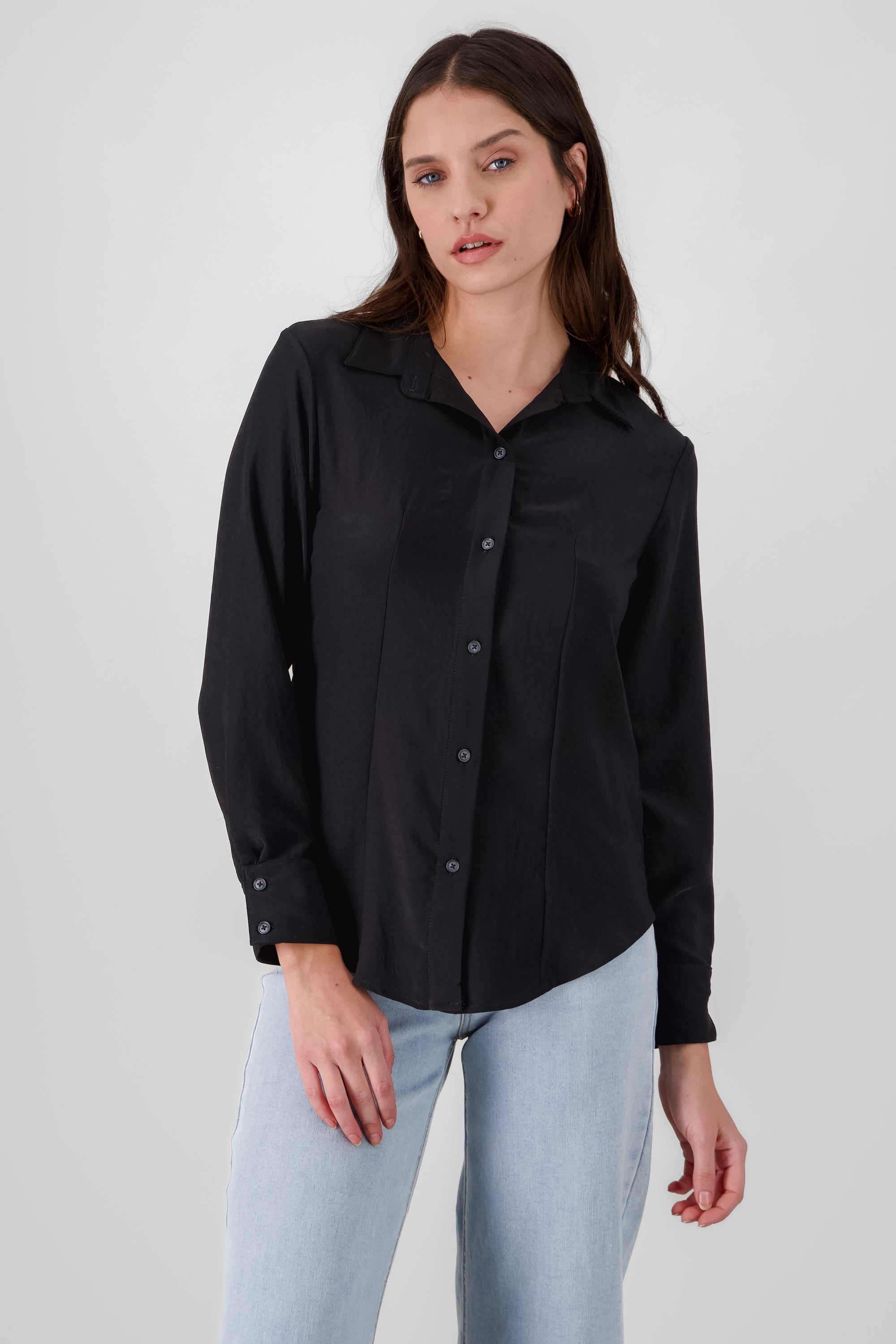 Long Sleeve Solid Shirt BLACK