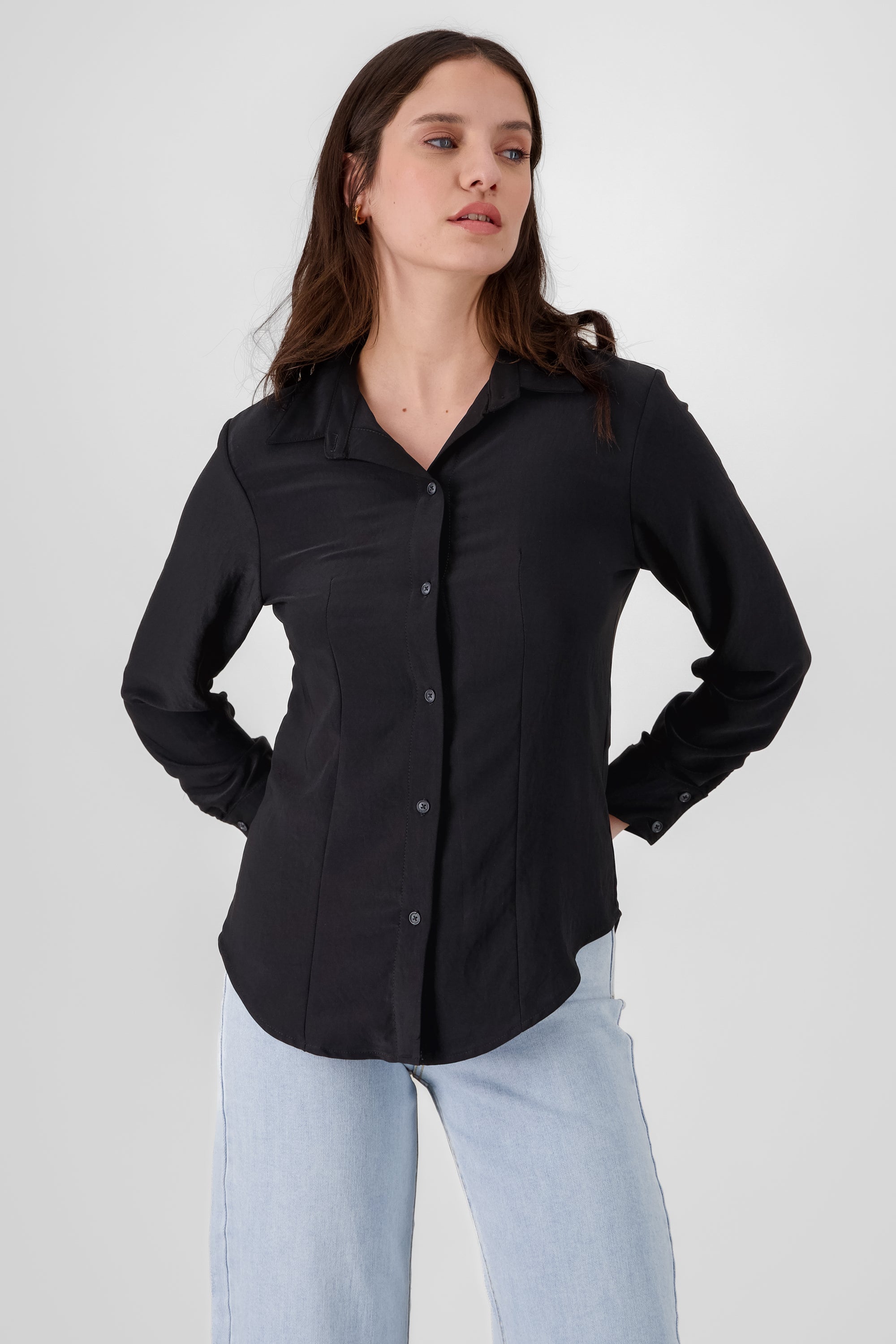 Long Sleeve Solid Shirt BLACK