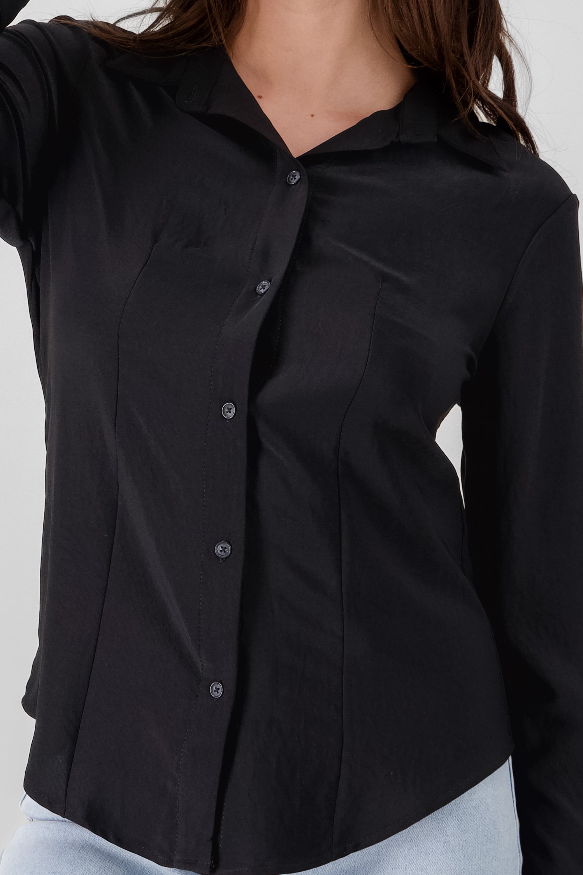 Long Sleeve Solid Shirt BLACK