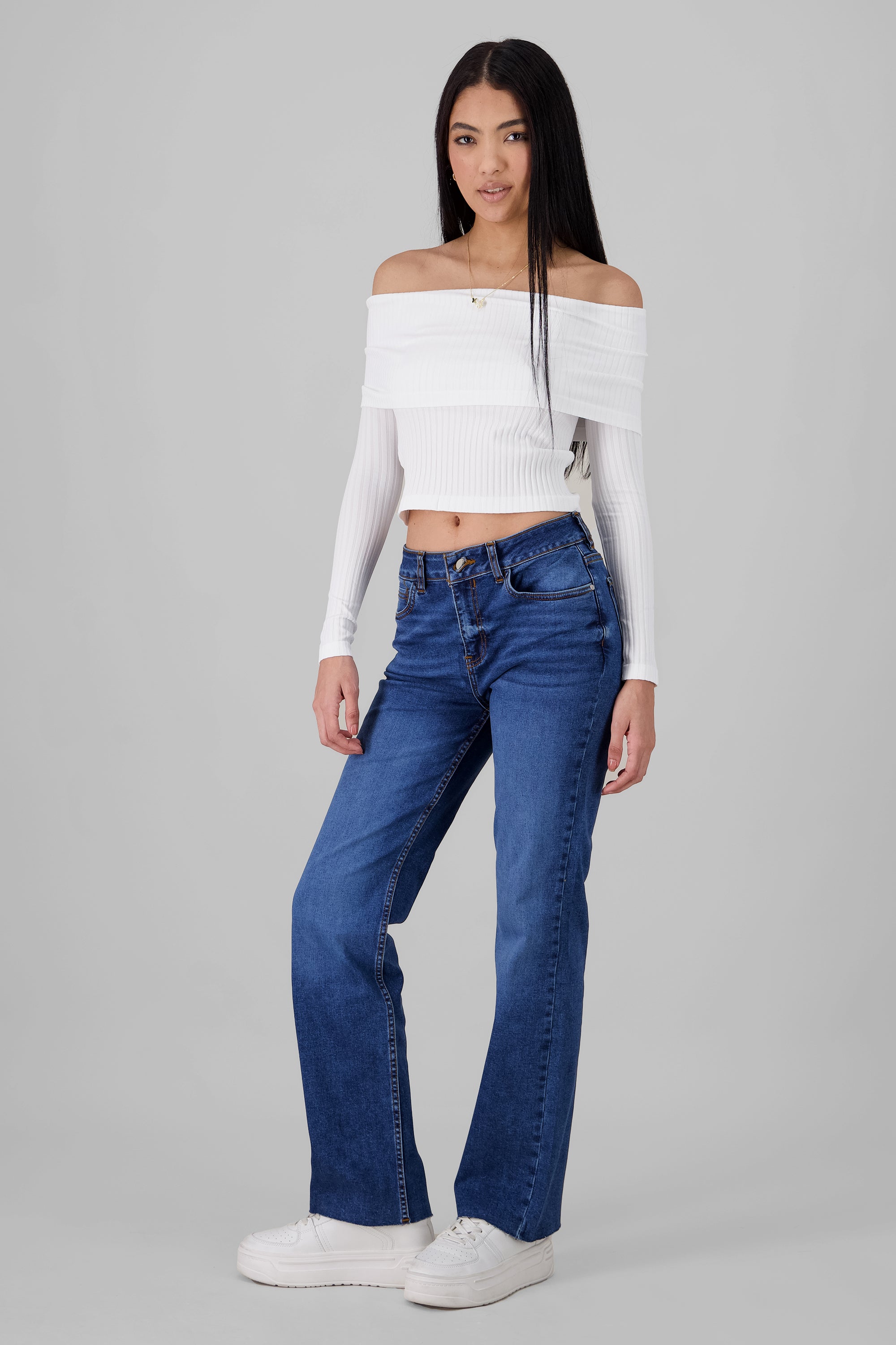 Bootcut Jeans with Slit MEDIUM WASH