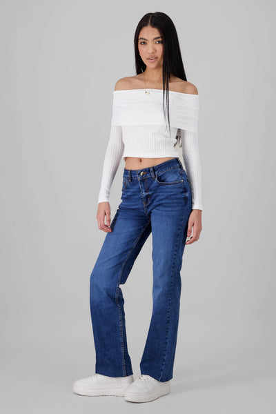 Bootcut Jeans with Slit MEDIUM WASH