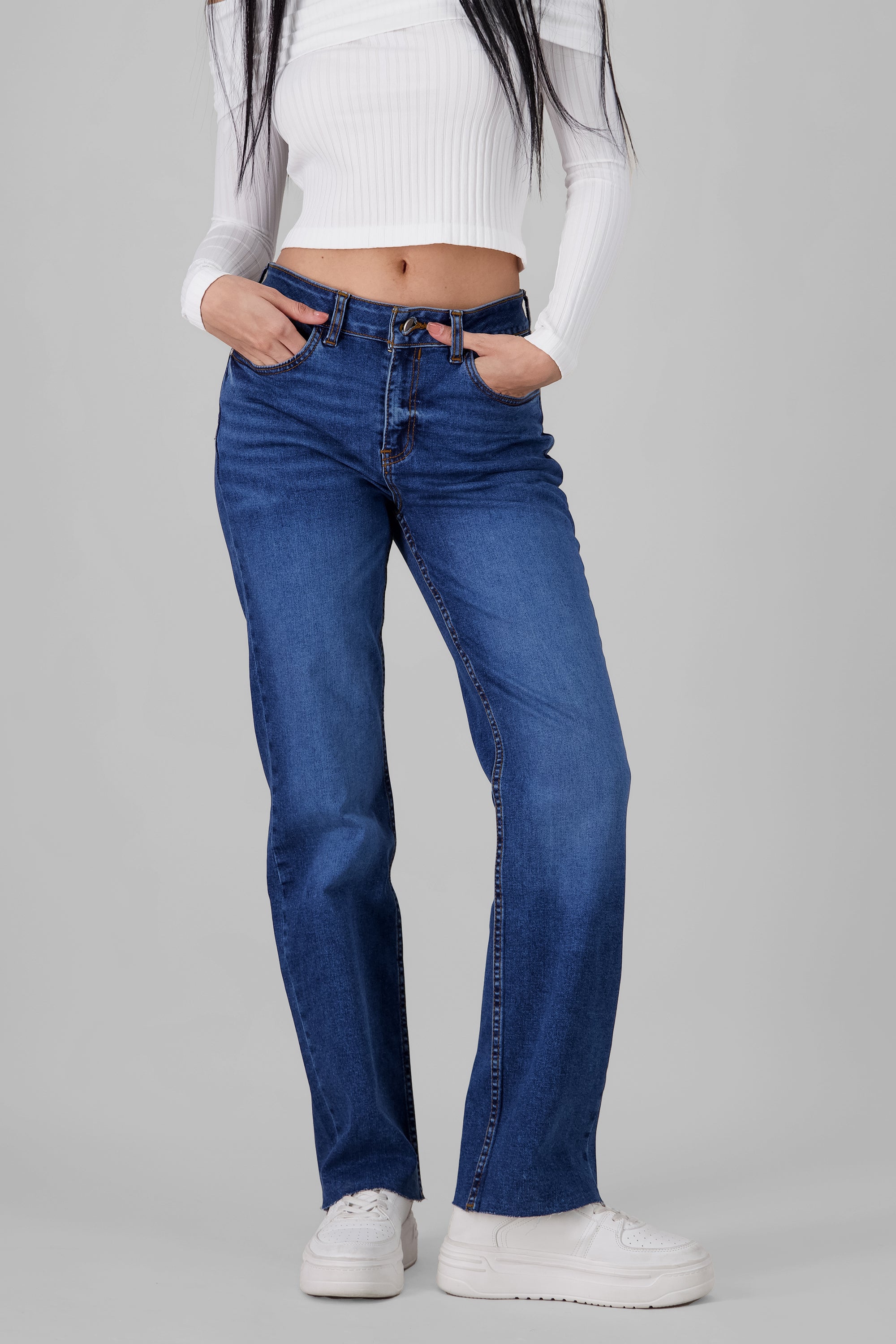 Bootcut Jeans with Slit MEDIUM WASH