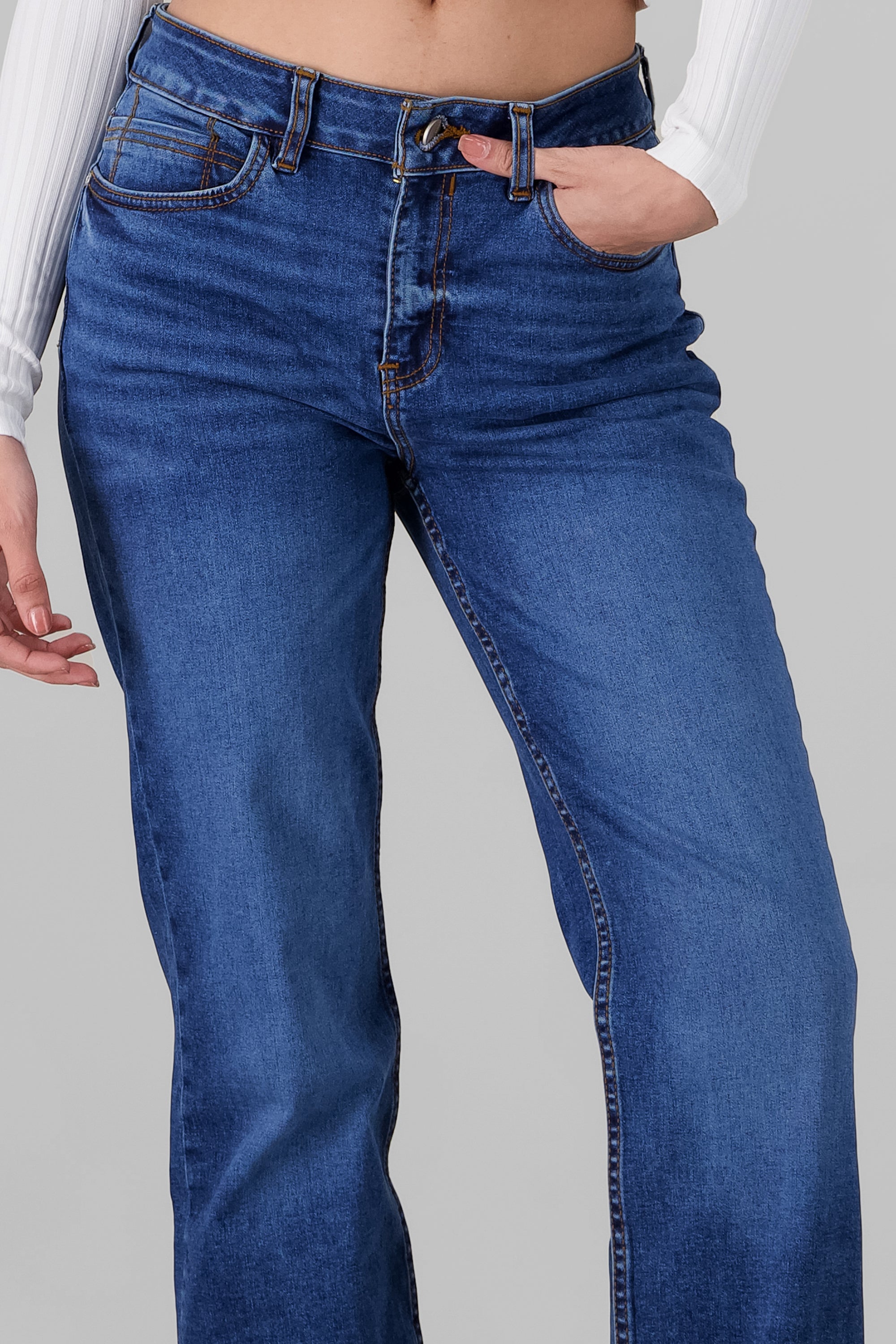 Bootcut Jeans with Slit MEDIUM WASH