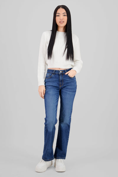 Bootcut Jeans with Slit STONE