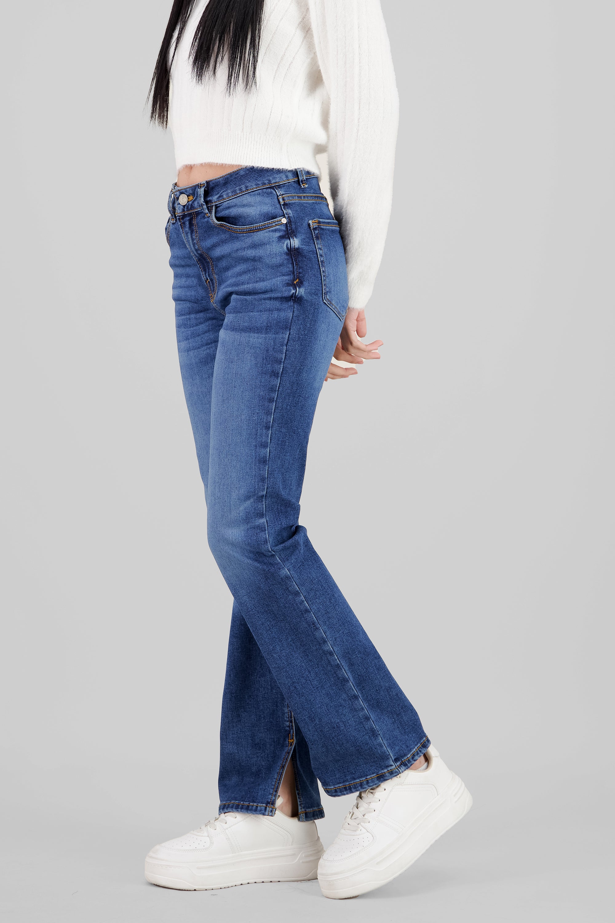 Bootcut Jeans with Slit STONE