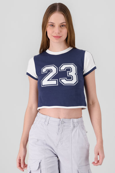 Sparkly Number Crop Top NAVY COMBO