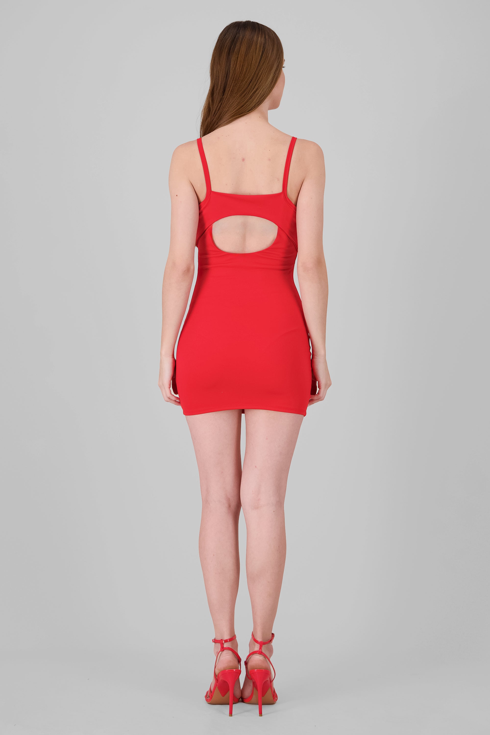 Open Back Mini Dress RED