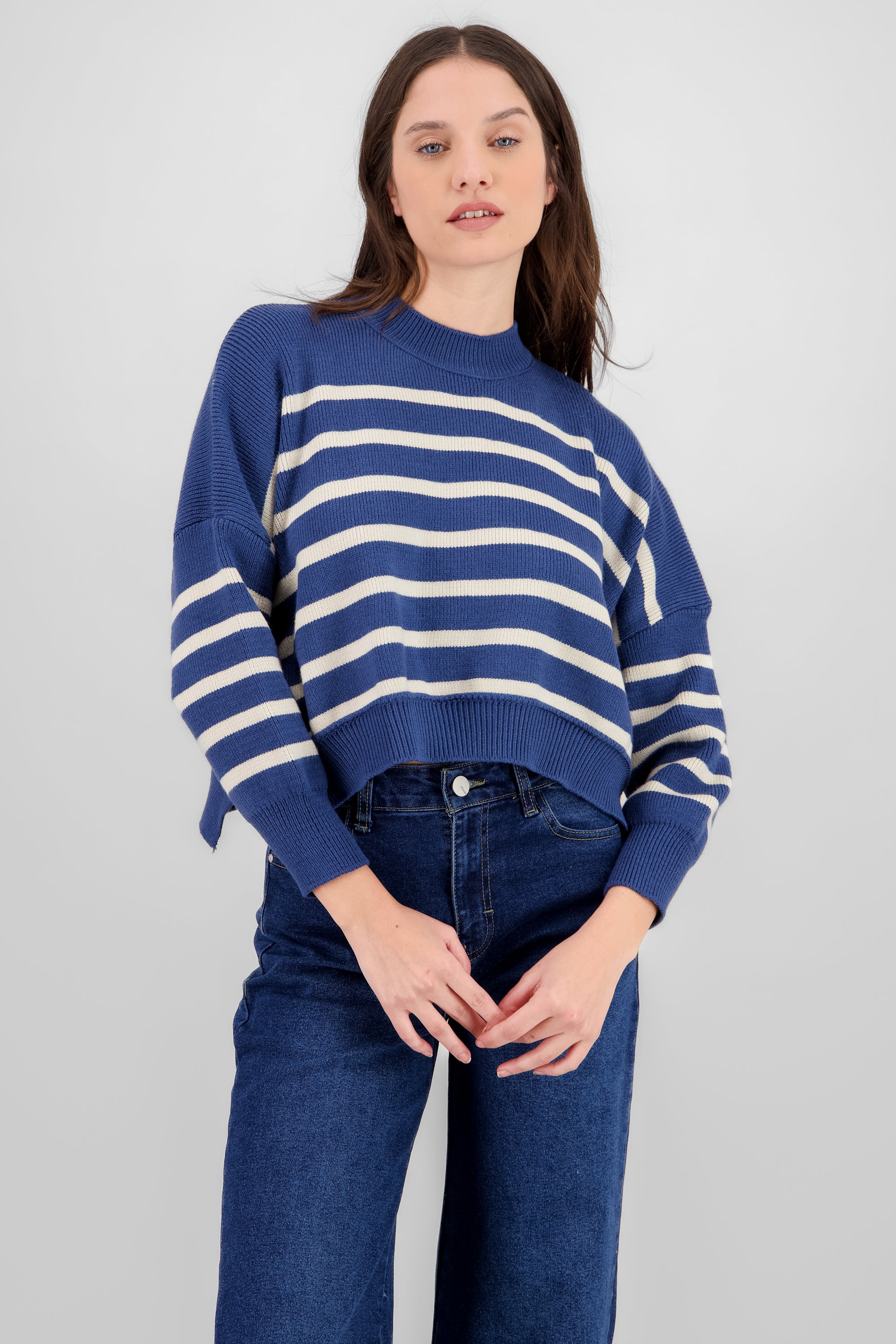 Soft Striped Sweater BLUE COMBO