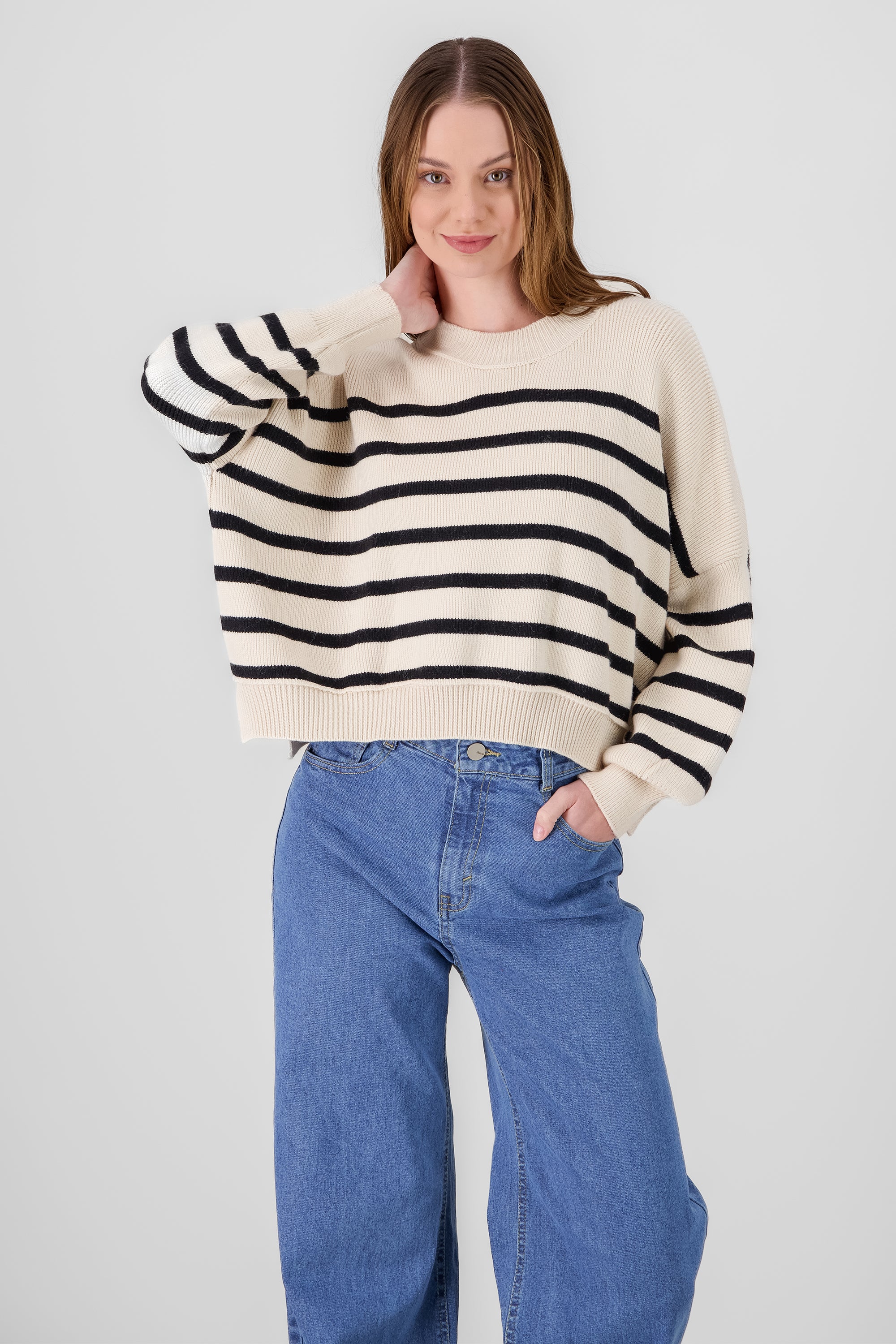 Soft Striped Sweater CREAM