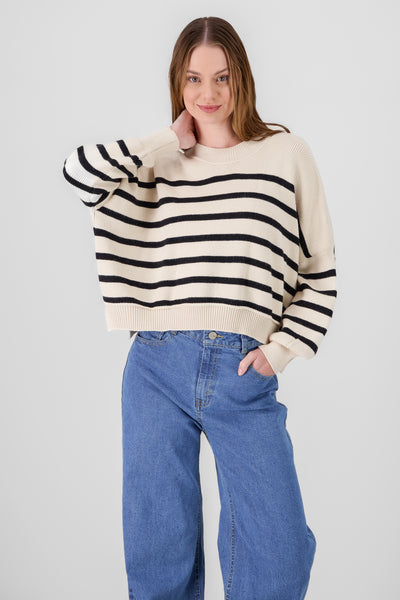 Soft Striped Sweater BLUE COMBO