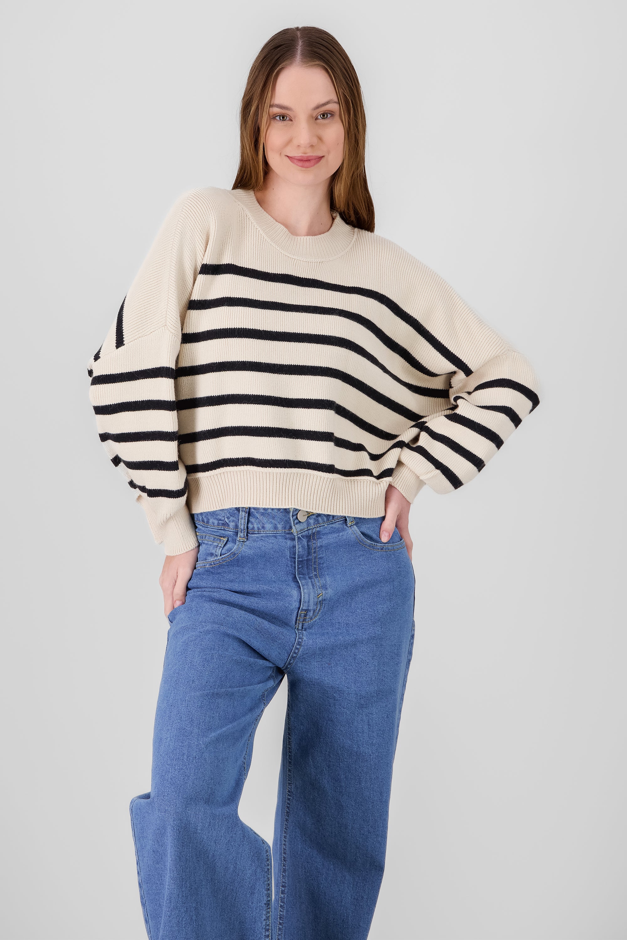 Soft Striped Sweater CREAM