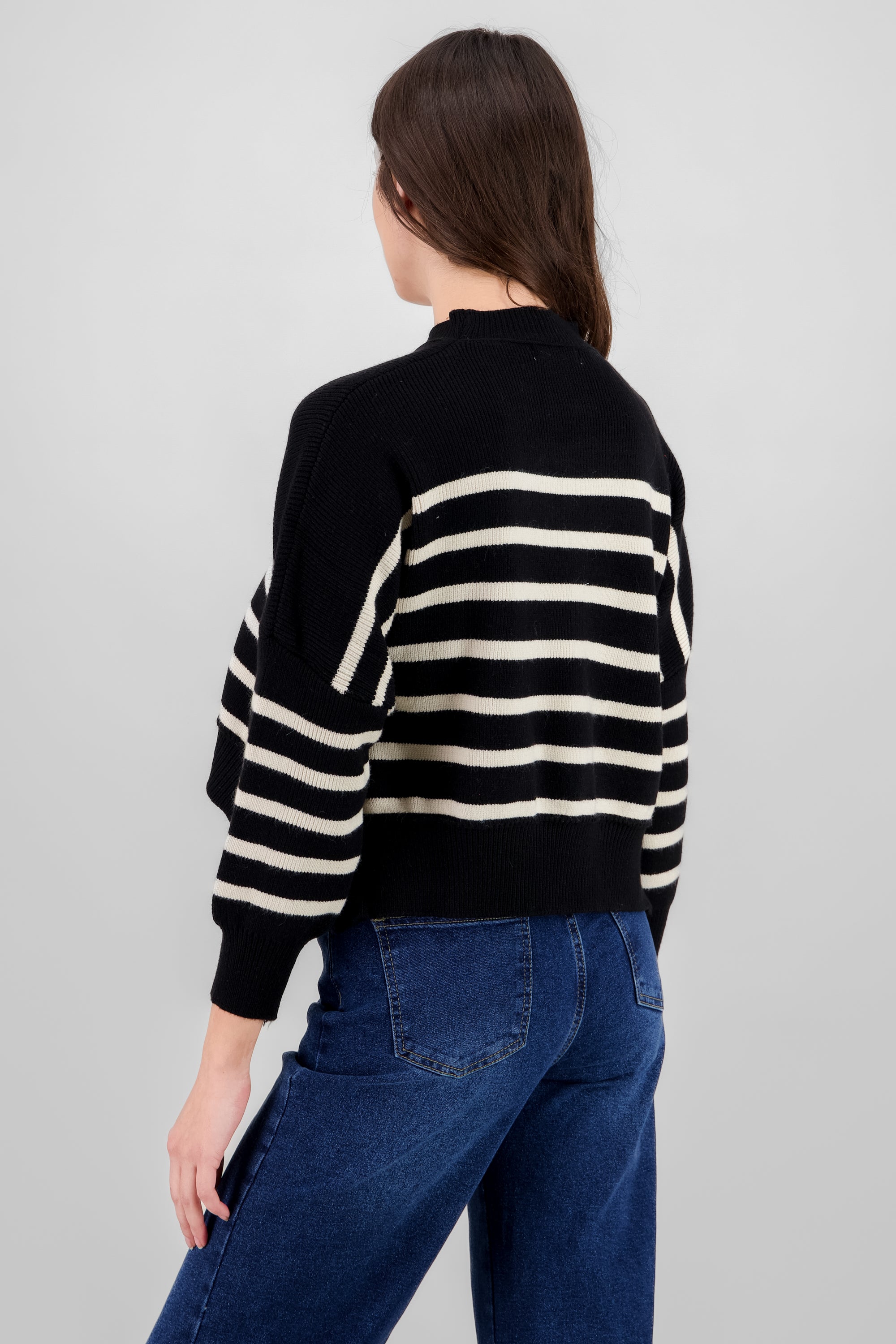 Soft Striped Sweater BLACK COMBO