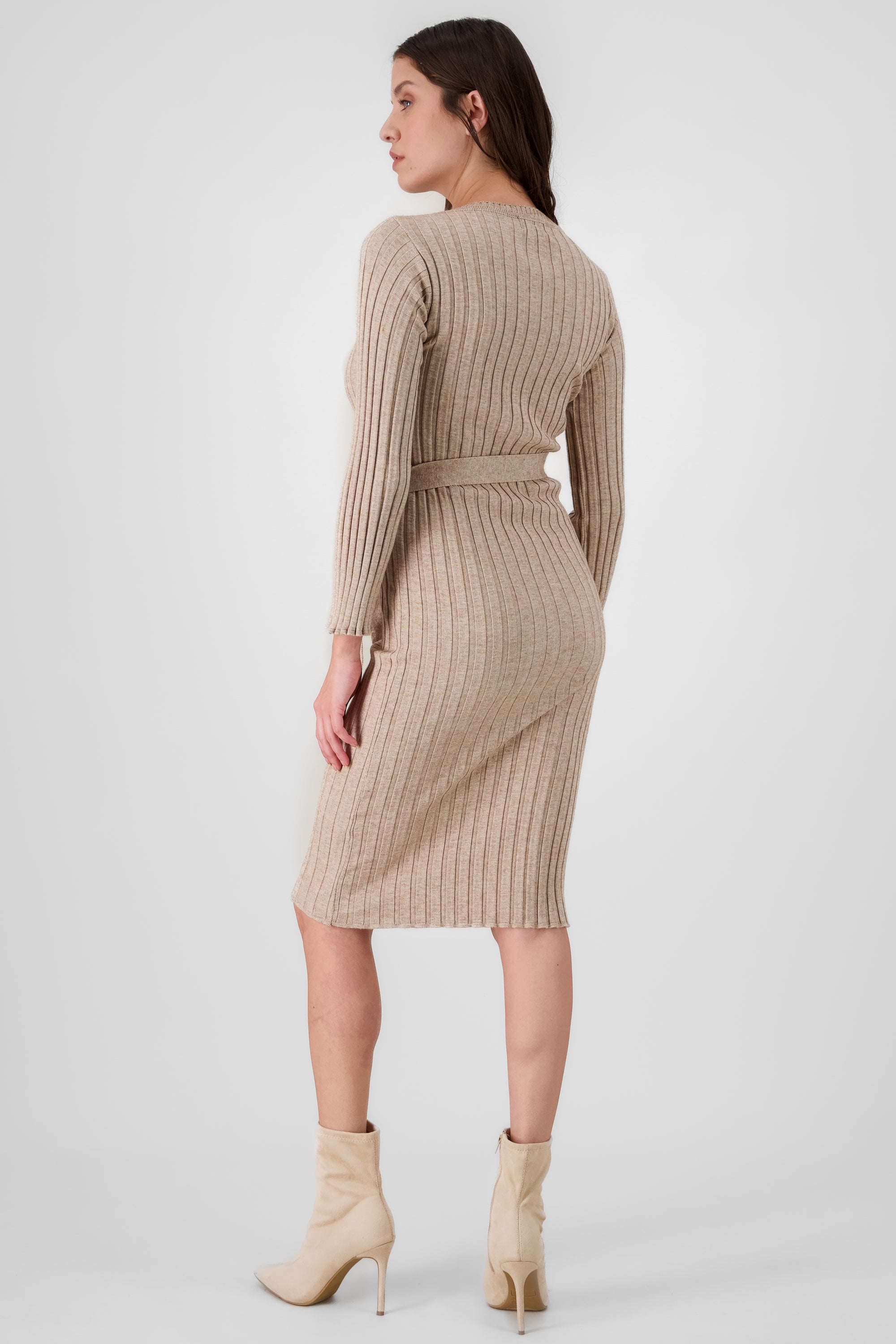 Knitted Midi Dress BEIGE